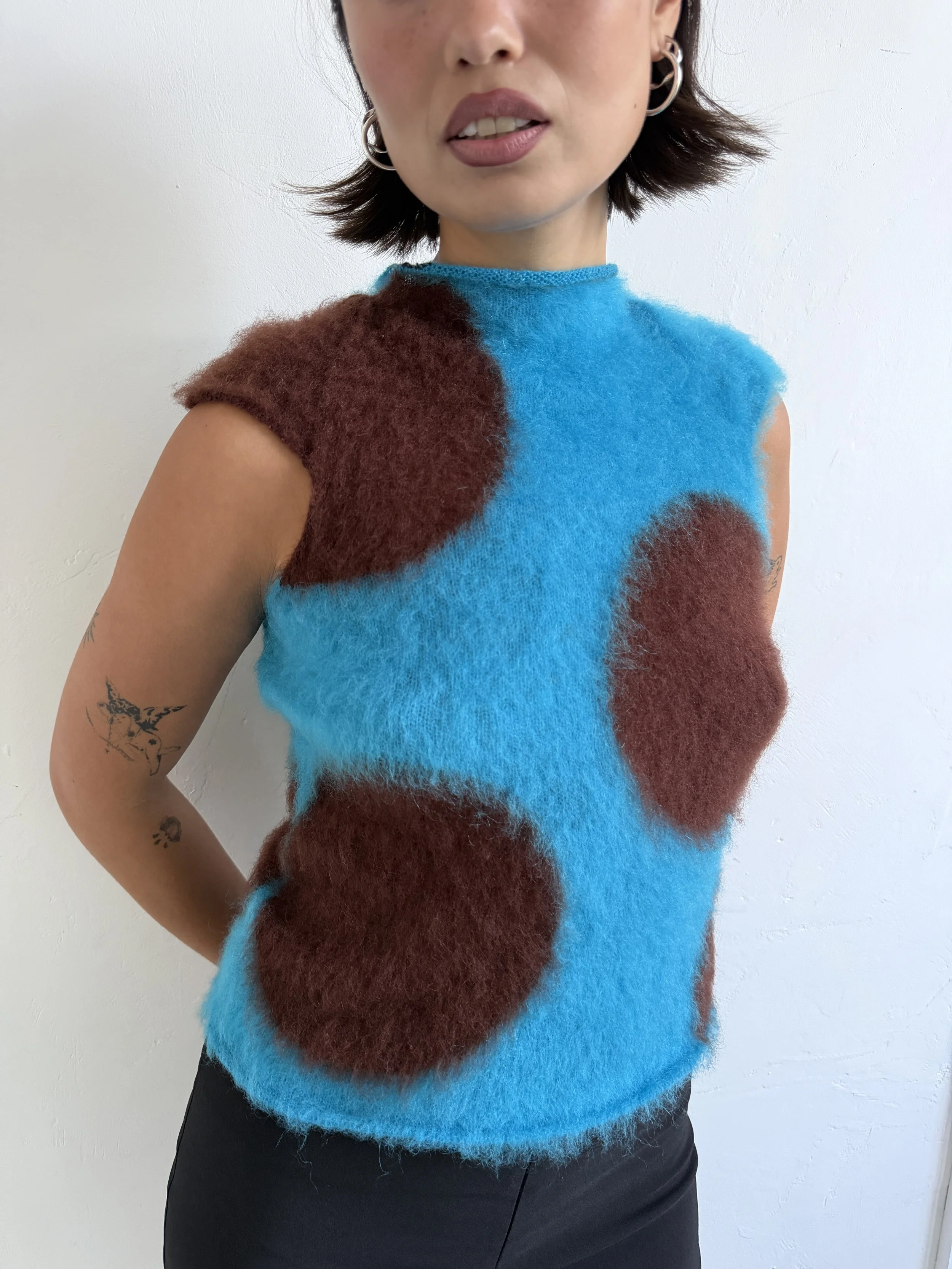 Short Sleeve Top - Teal/Chocolate - IN STOCK