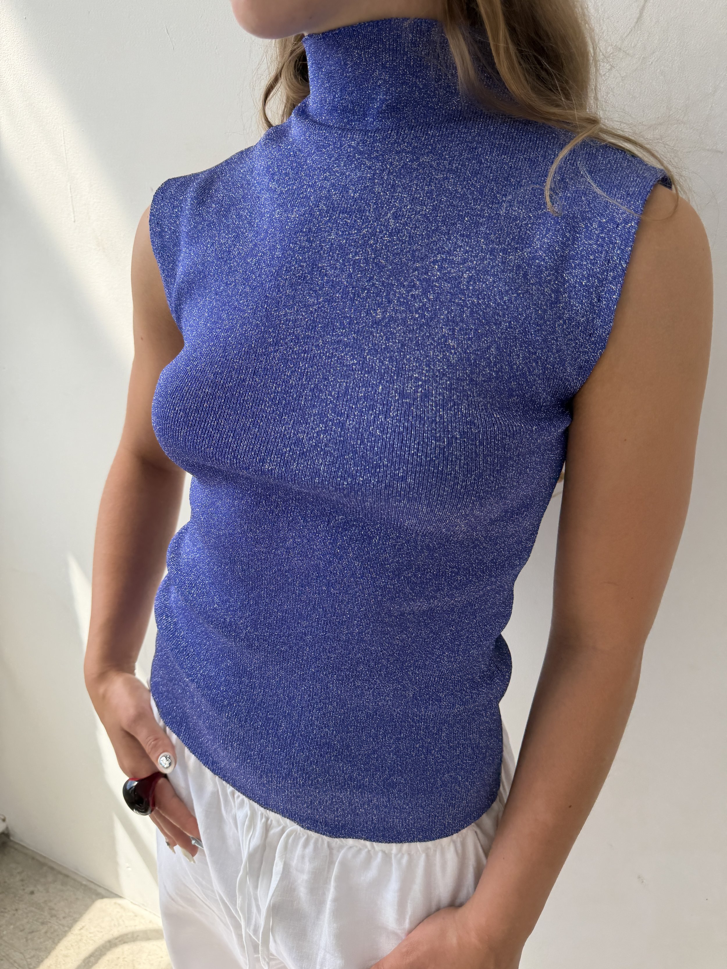 METALLIC TOP - Cobalt - IN STOCK