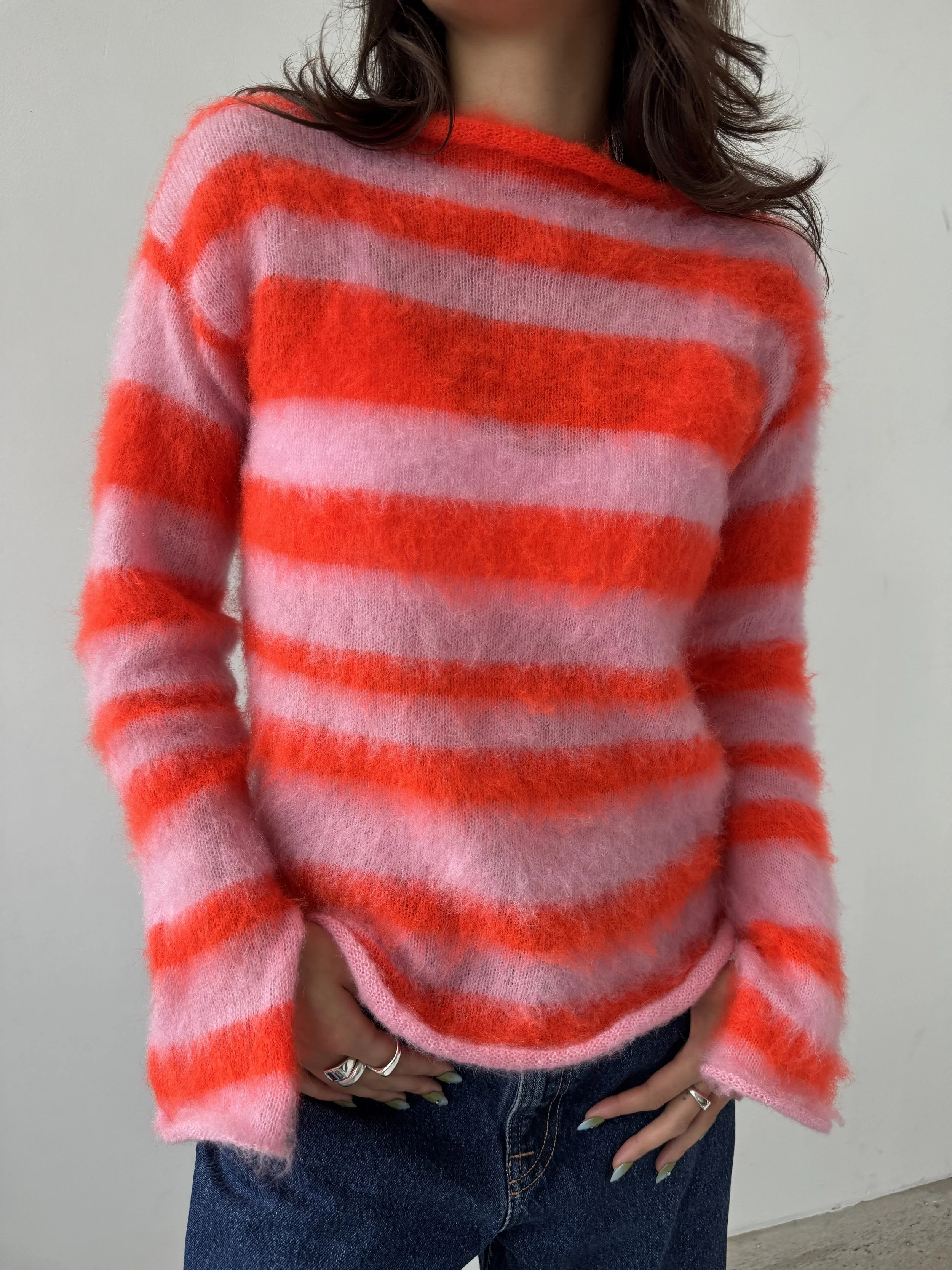 SAMPLE SALE ITEM - Long sleeve - Bright orange/Baby pink