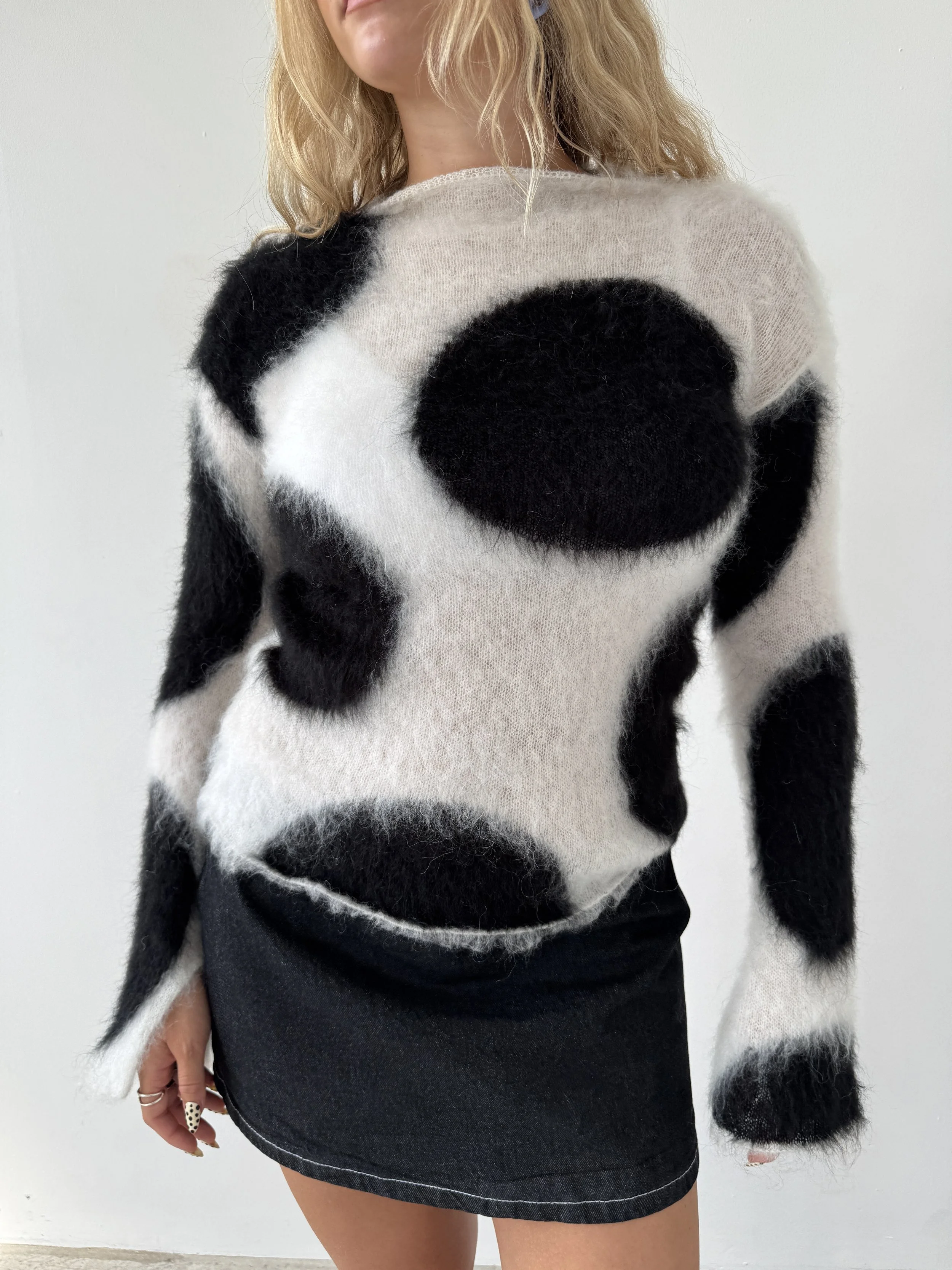 SAMPLE SALE ITEM - Giant polka dot jumper - Ecru/Black