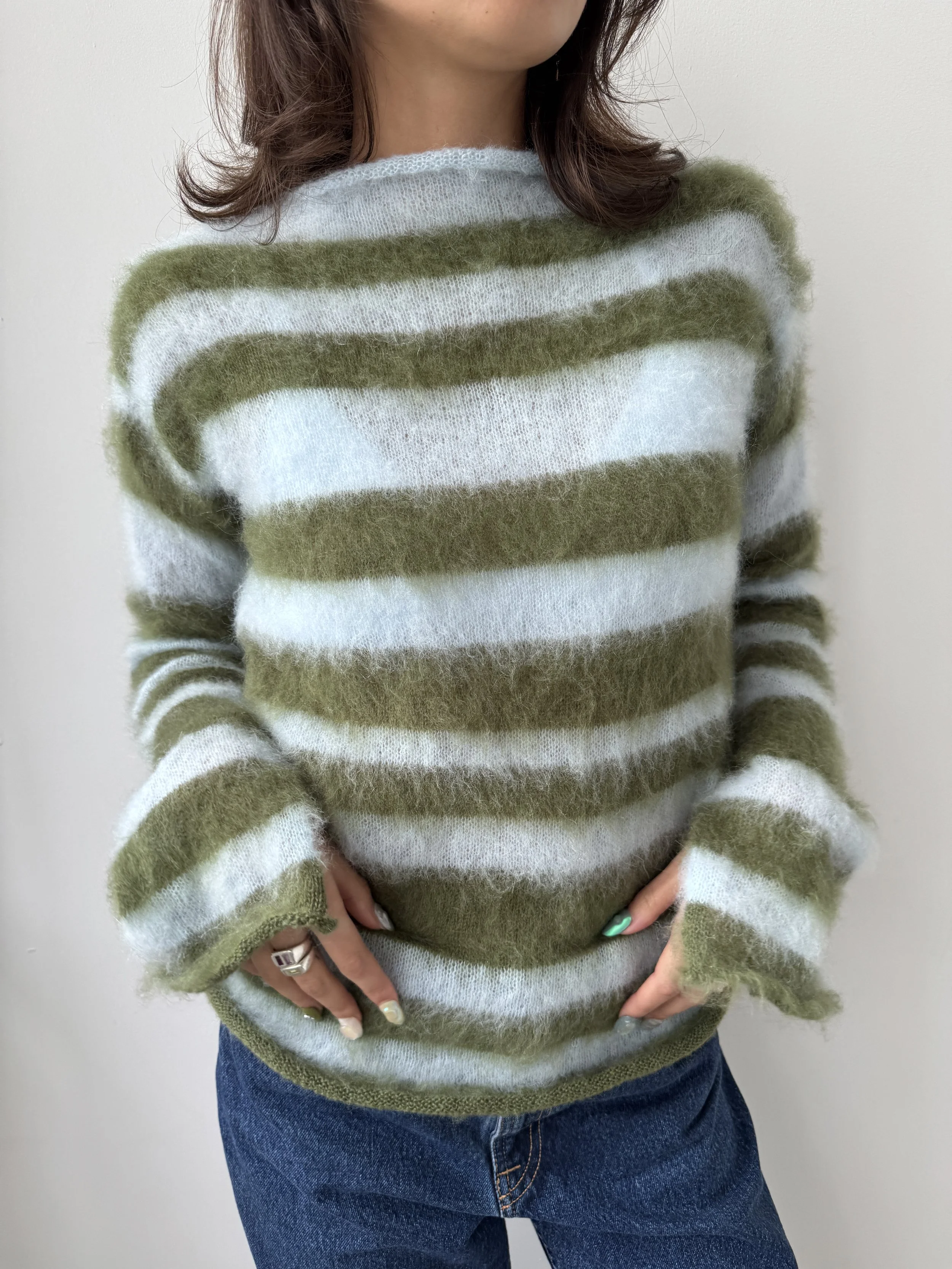 SAMPLE SALE ITEM - Long sleeve - Baby blue/Khaki