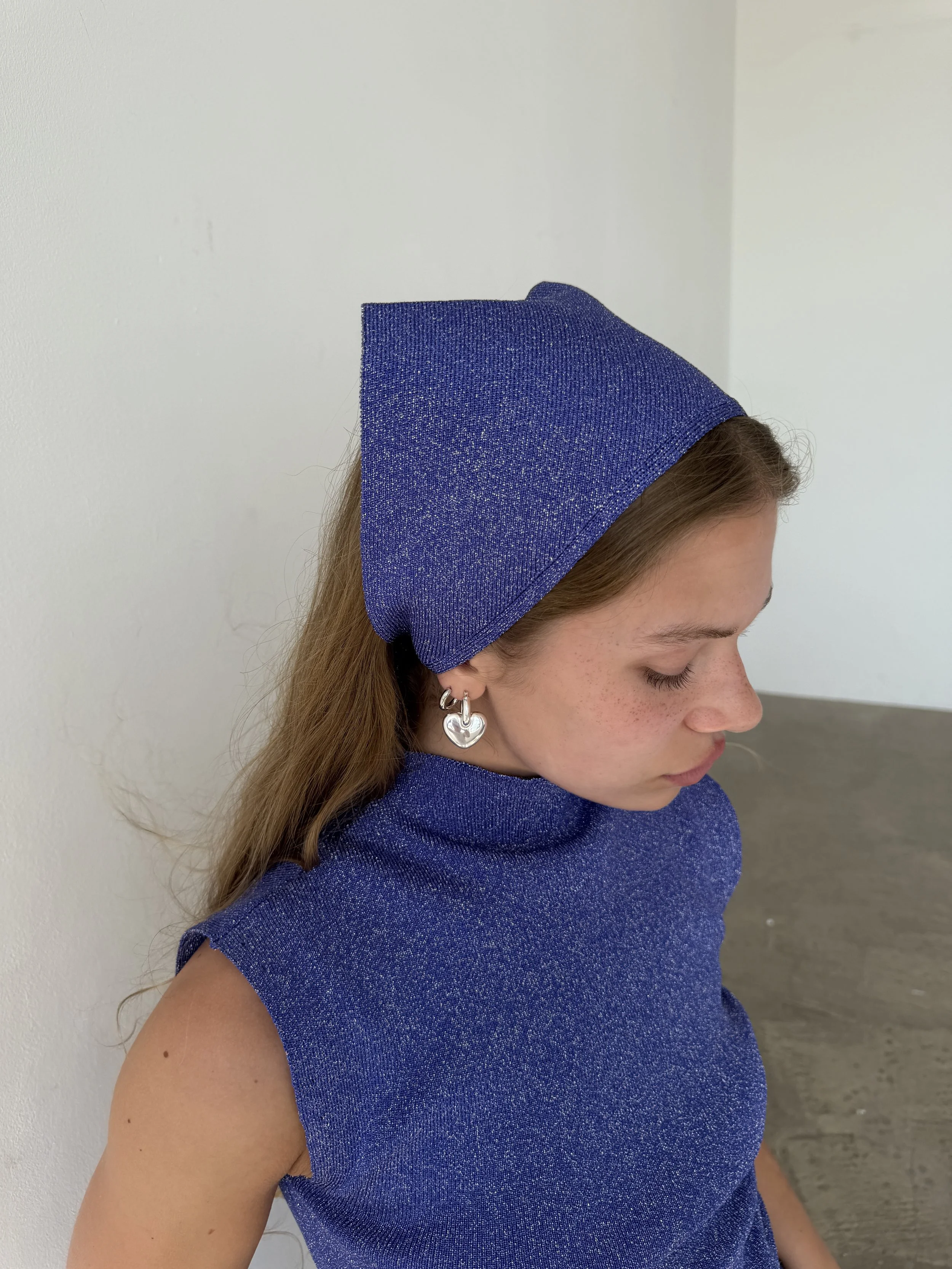 METALLIC HAND SCARF - Cobalt - IN STOCK