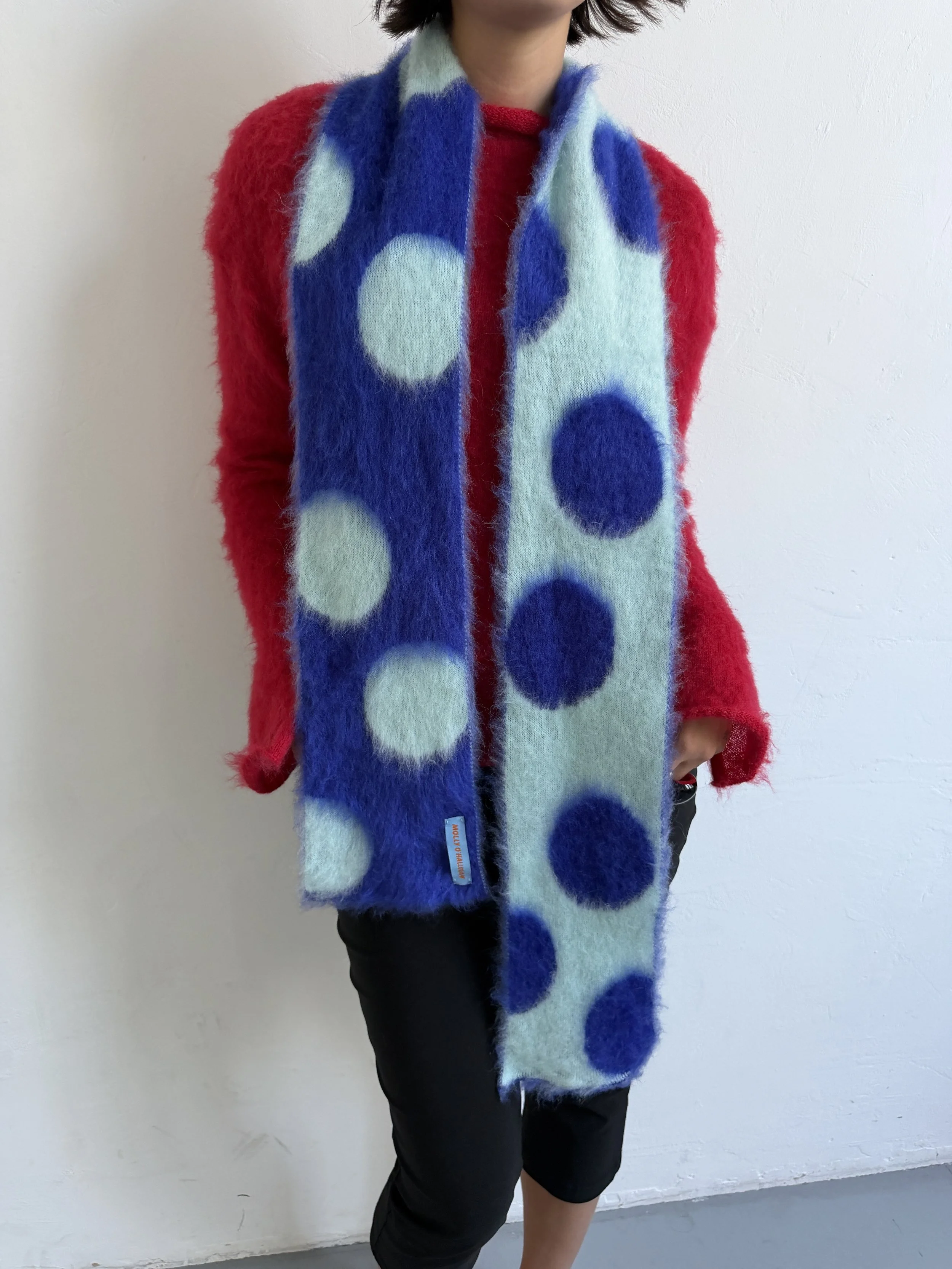 Polka Dot Scarf - Bright purple/Aqua - IN STOCK