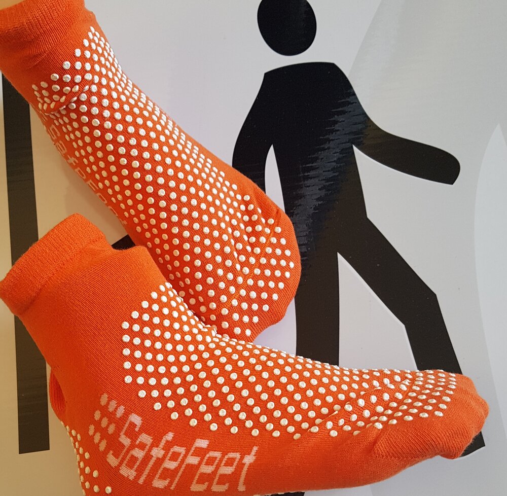 Non Slip Socks - Orange — SafeWalk Australia