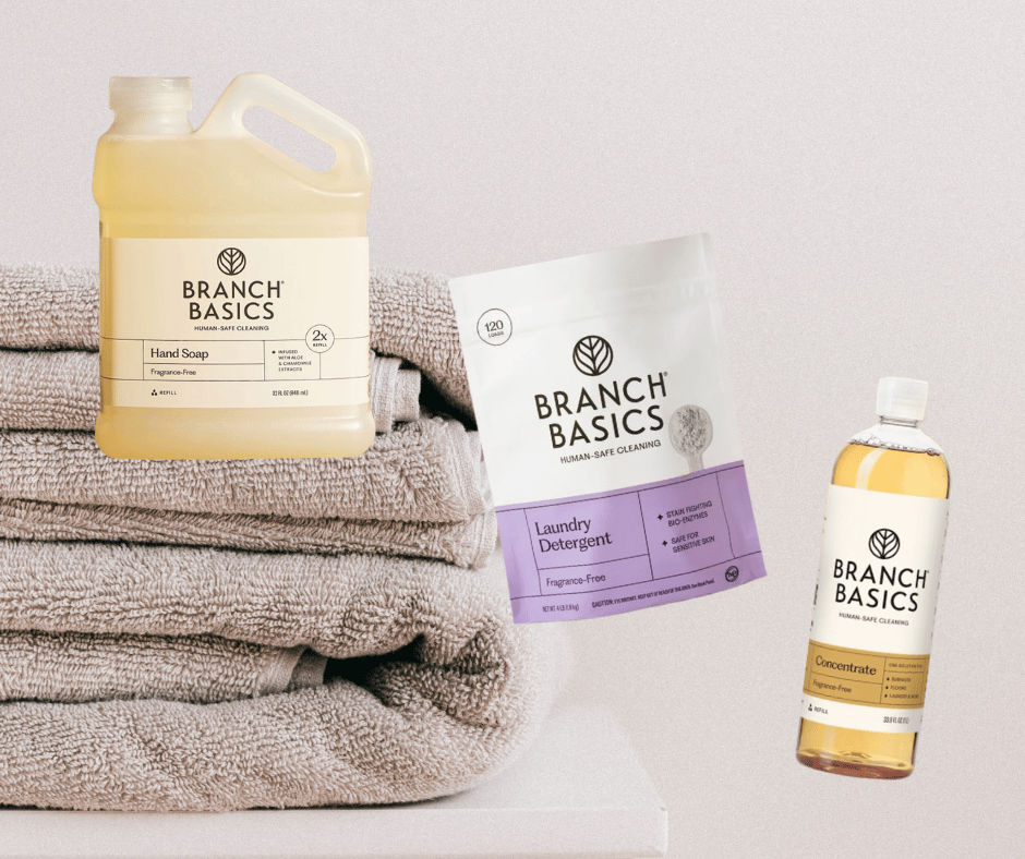 Branch Basics non-toxic plant-based all-purpose cleaner, hand soap and laundry detergent