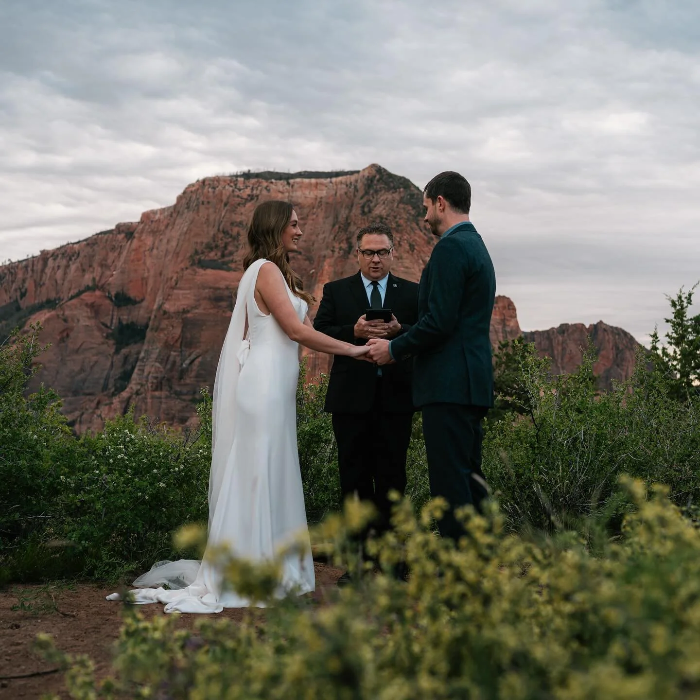 What an incredible day in Zion I had with these two! From a tender ceremony at sunrise to our hike through some of the lesser known trails of Zion we saw it all. We also lucked out and managed to finish our last bit of shooting just before a thunder 