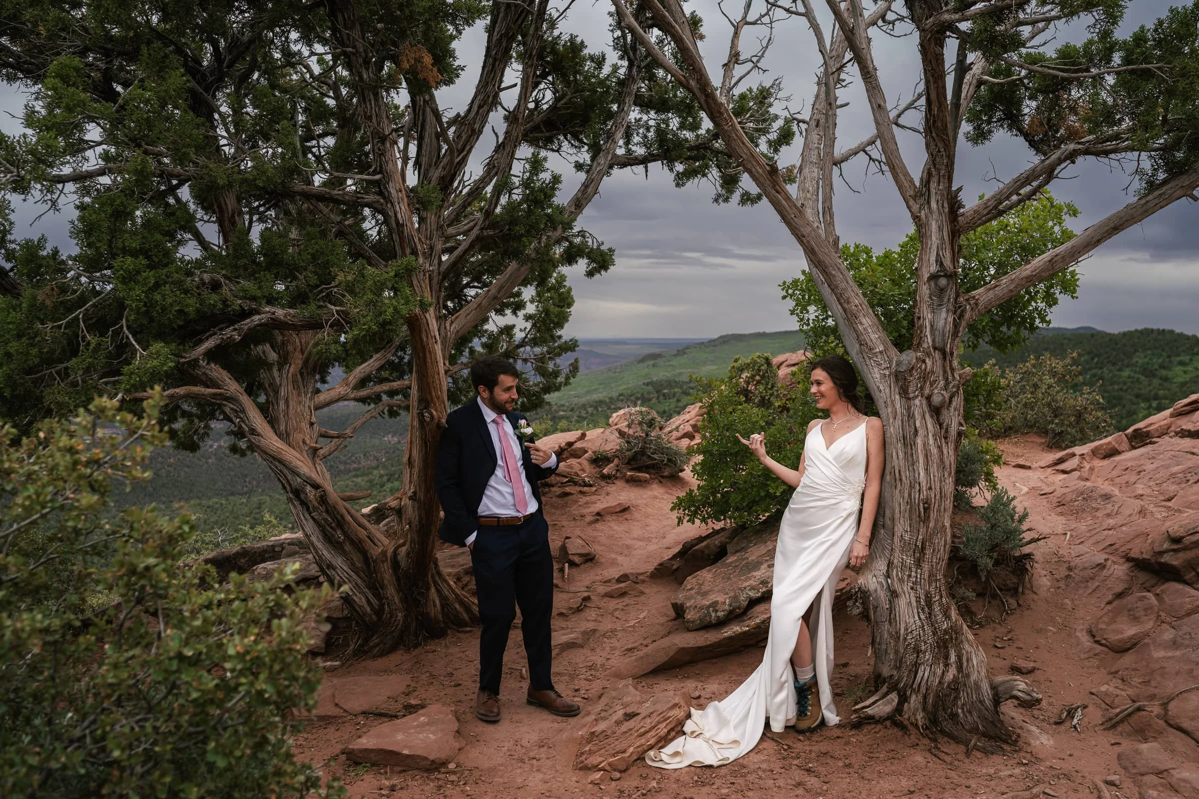 Wedding at Zion’s best ceremony site, Timber Creek Overlook