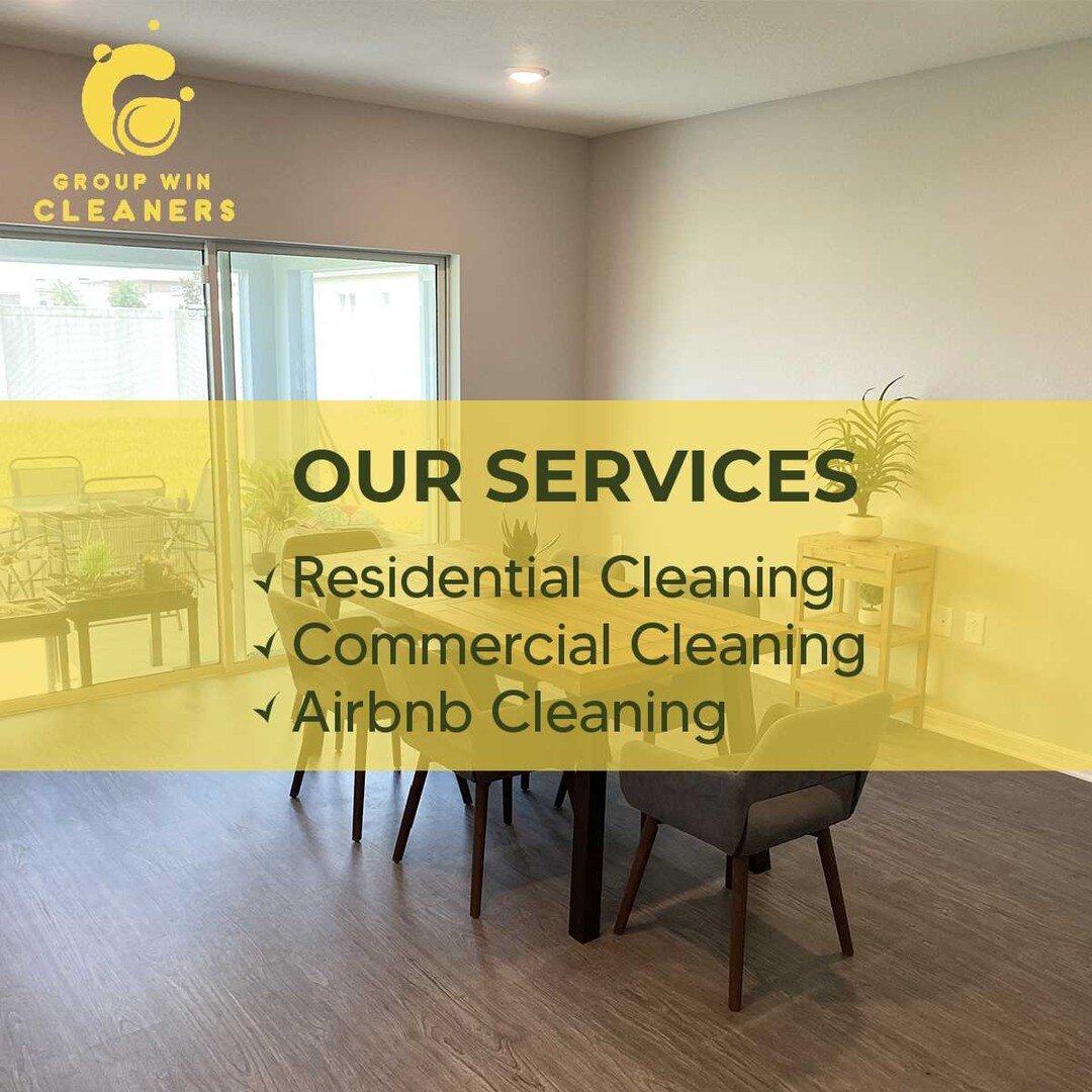 We adapt to your needs, that's why in Group Win Cleaners we offer different cleaning services: 👇🏼👇🏼

▪️ Residential cleaning 🏠, we clean your home so you can enjoy it to the fullest.
▪️ Commercial cleaning 🏢, having a clean business makes a big