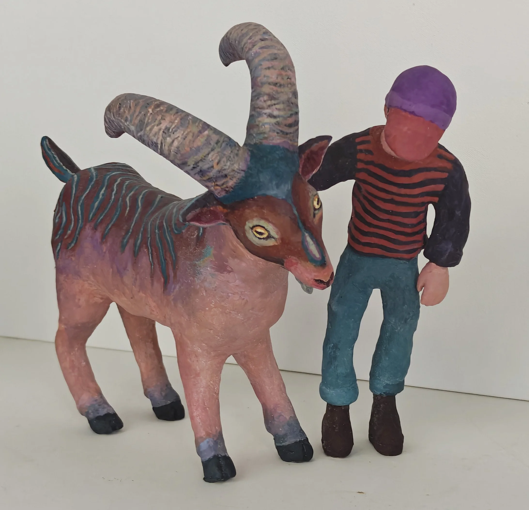 "Walking together" Polymer Clay sculpture
Size: 9"D x 13"W x 10.6"H. 2025