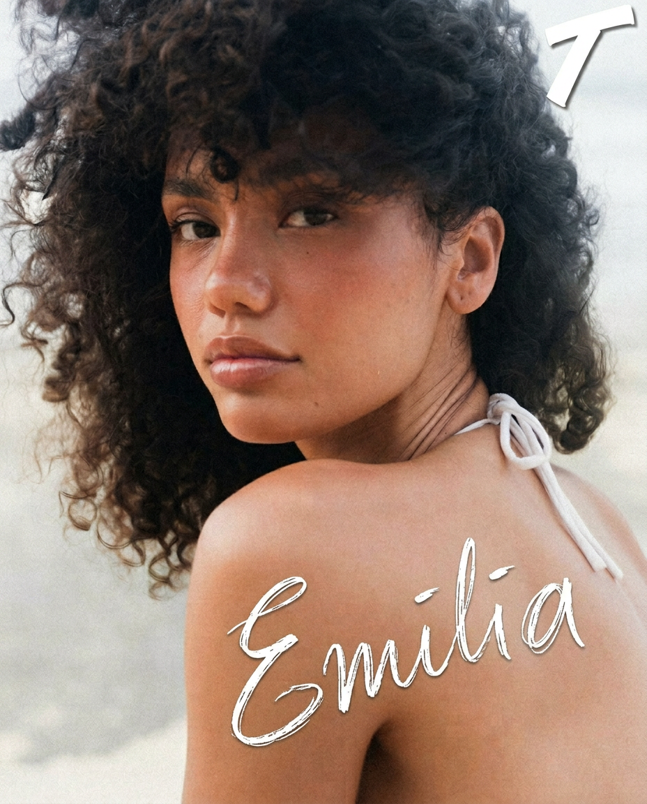 Editorial debut of Emilia Ek photographed by Andrea Soverini on a remote Bali beach. Moody coastal atmosphere with driftwood, tidal pools, and cinematic black and white treatments.