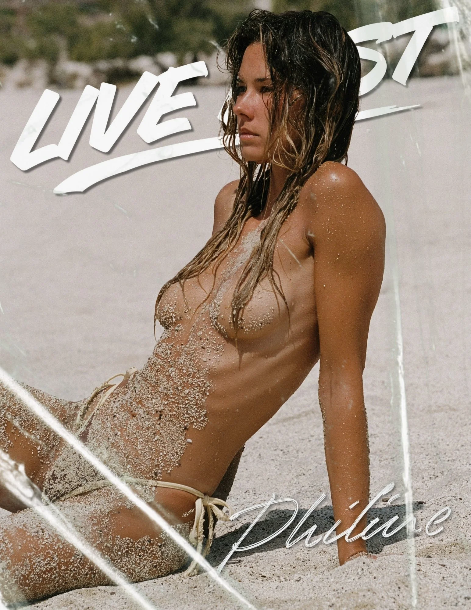 Philine Mollering — Model in a dark brown and white string bikini photographed on a luxury speedboat and secluded white-sand beach along the turquoise coastline of the Aegean Sea, Greece. Sun-lit, cinematic swimwear editorial.