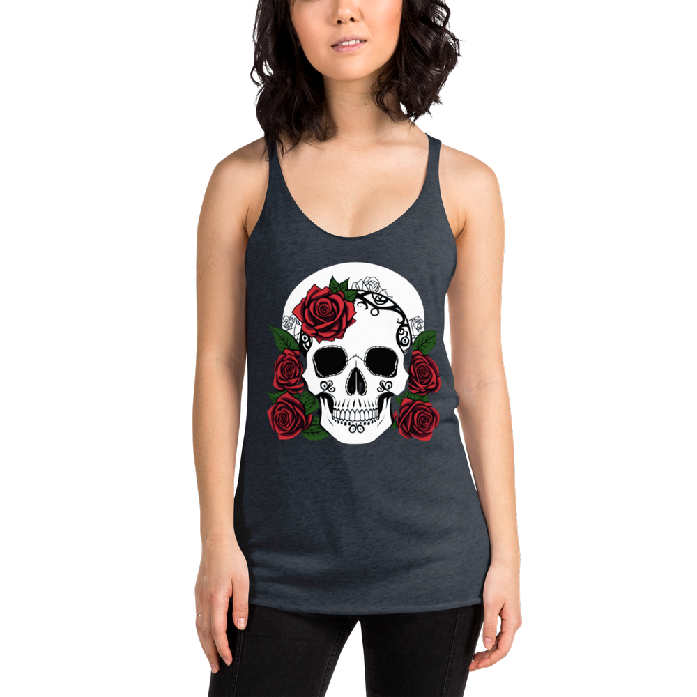 Skull And Roses Racerback Tank — A.L.S. ARTWORK AND DESIGNS