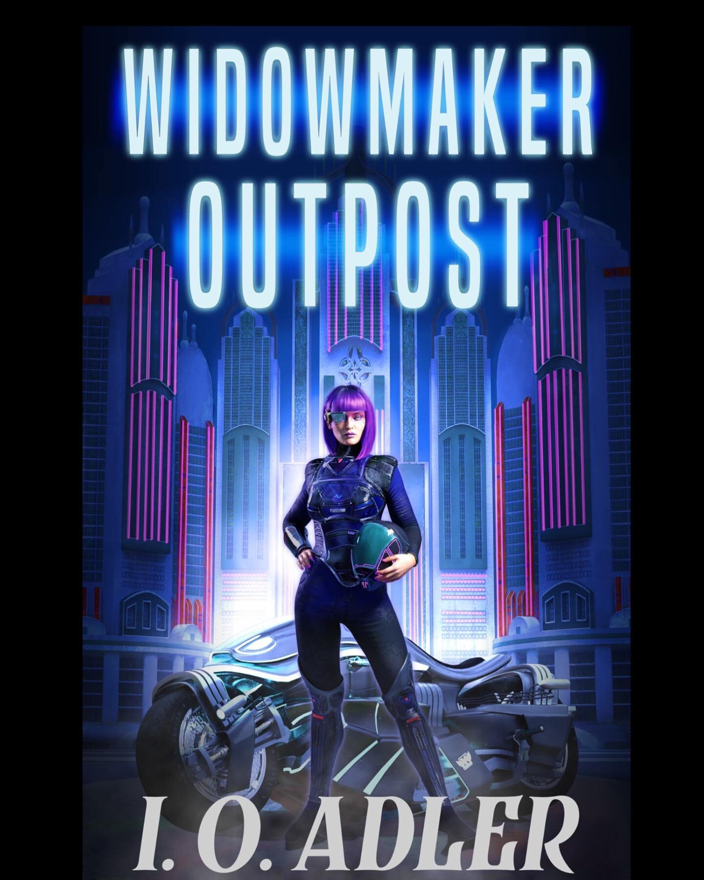 I recently finished the cover for Widowmaker Outpost by @ioadler. It&rsquo;s now up for preorder on Amazon. 
Although this is a character from the Old Chrome series, the author wanted a different look and feel for cover of the Dawn Moretti book so I 