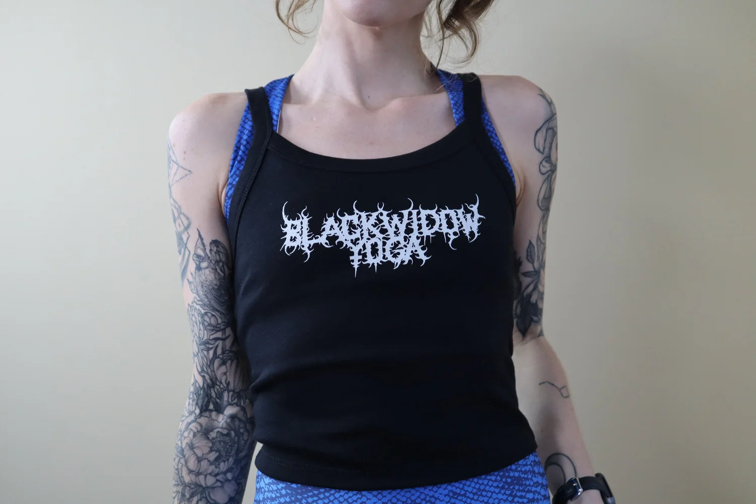 BWY Metal Short Tank Top — Black Widow Yoga