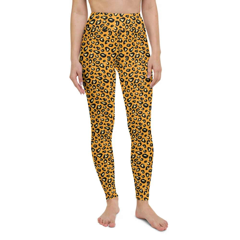 Kitty Leggings - Tangerine — Black 
