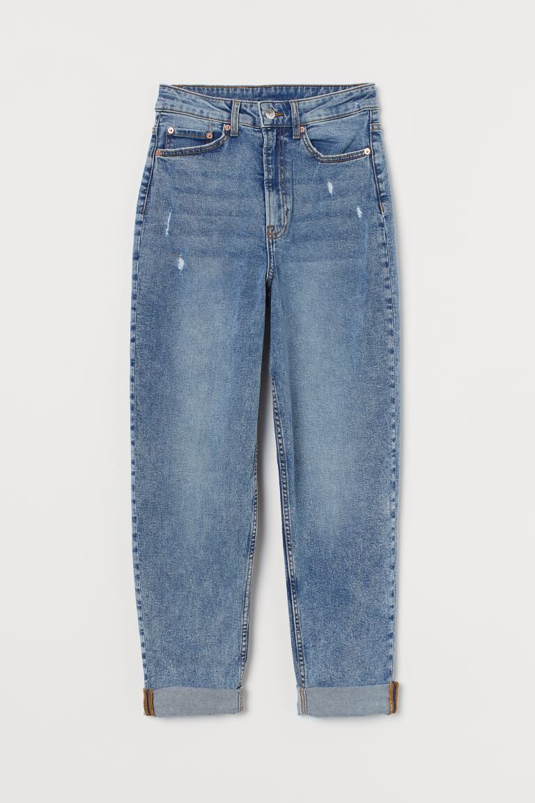 Mom High Ankle Jeans - Cuffed