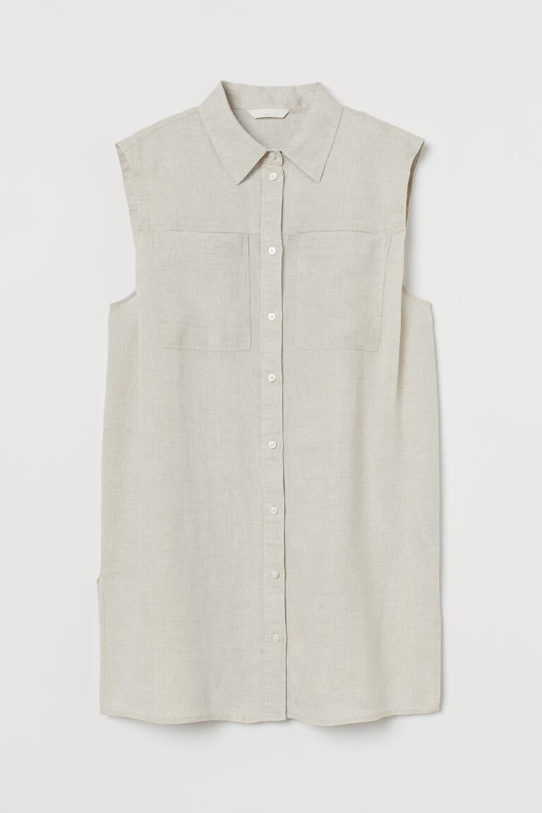 Sleeveless Linen Blouse