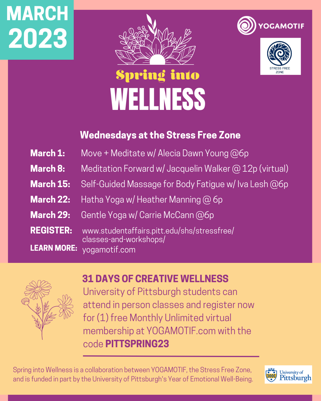 Spring into Wellness with University of Pittsburgh Students — YOGAMOTIF ...