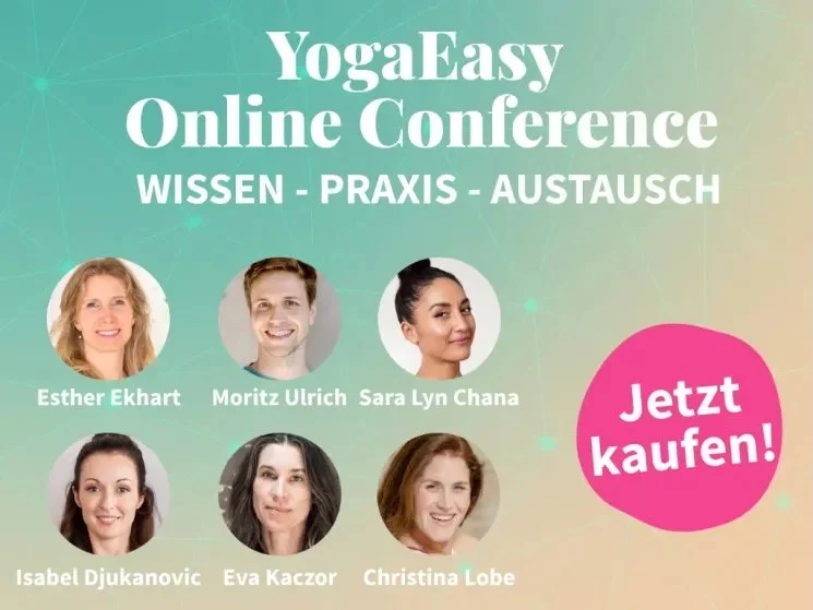 Der Header der YogaEsay Online-Conference, drauf sind die die Lehrer*innen zu sehen