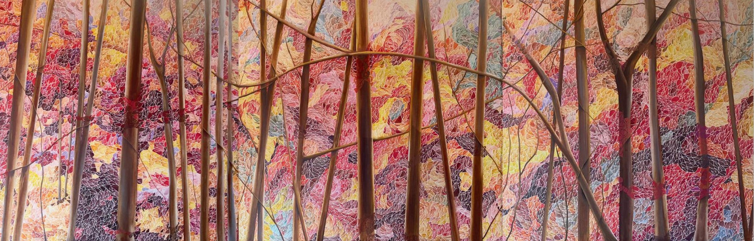 Golden Silence (360cm x 130cm 3pcs)