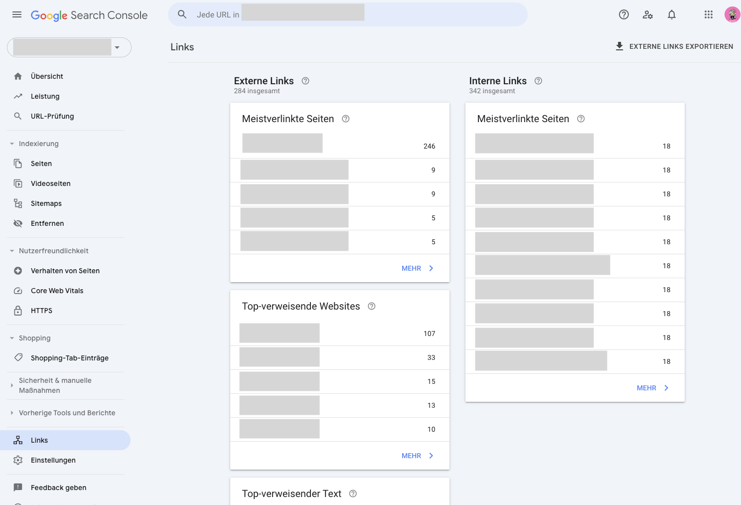 Google Links Ansicht