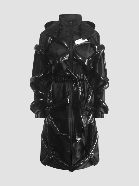 Deconstructed Vinyl Puffer Coat 