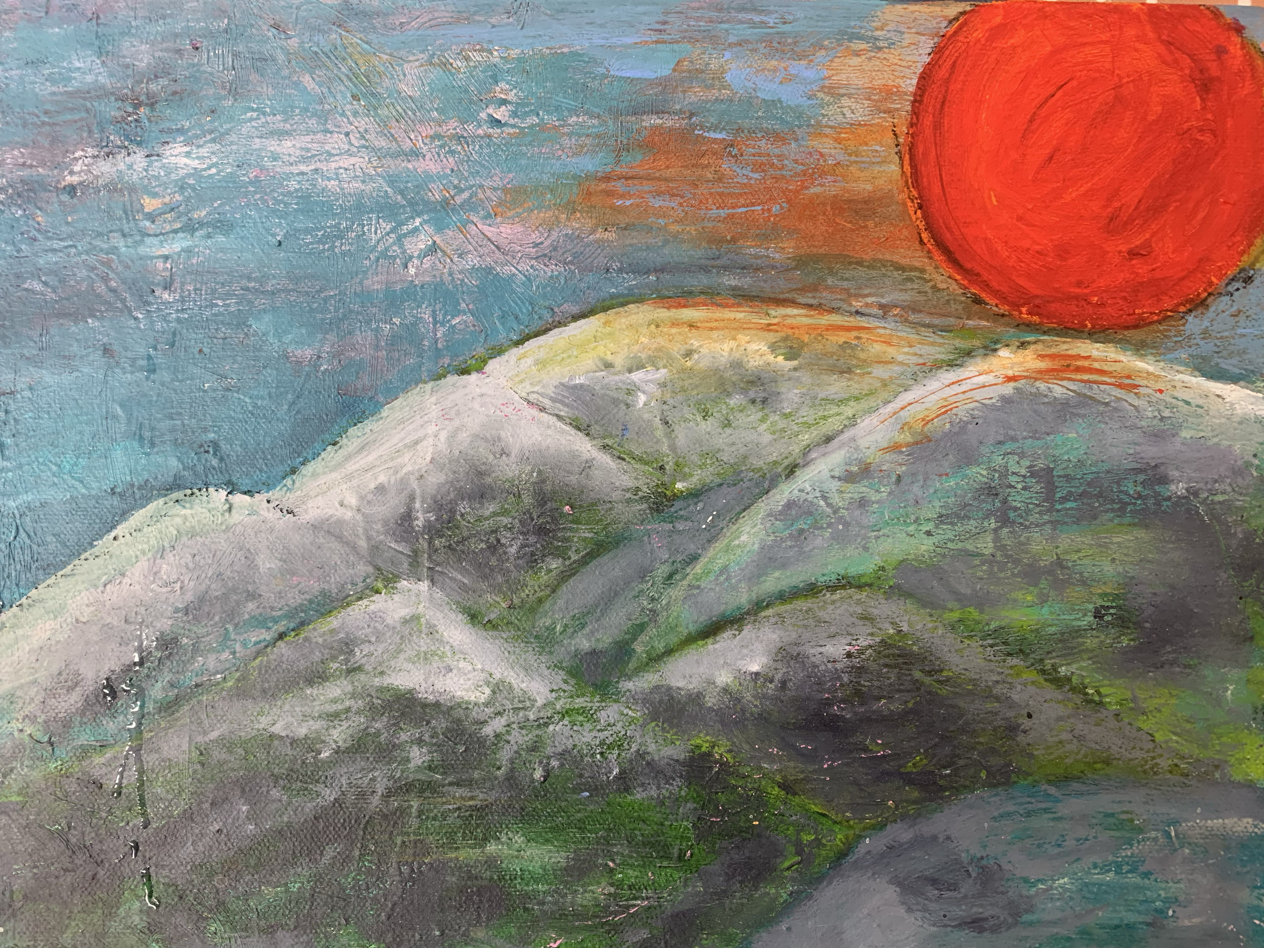 Moon behind Mountain