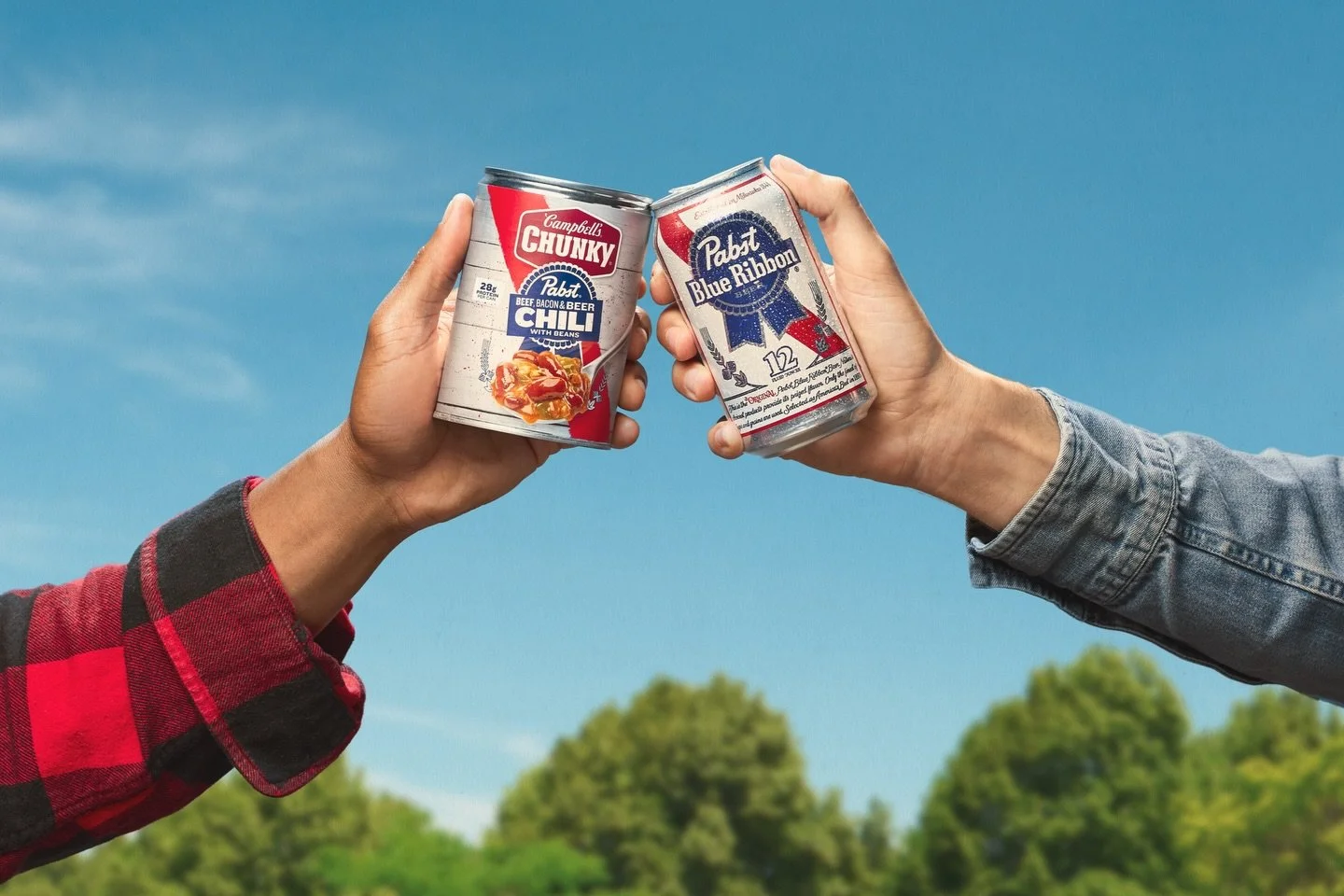 :: grill season? soup season? yes. 

new work from the collab you didn&rsquo;t know you needed. @campbellschunky x @pabstblueribbon 🍻🥣🔥