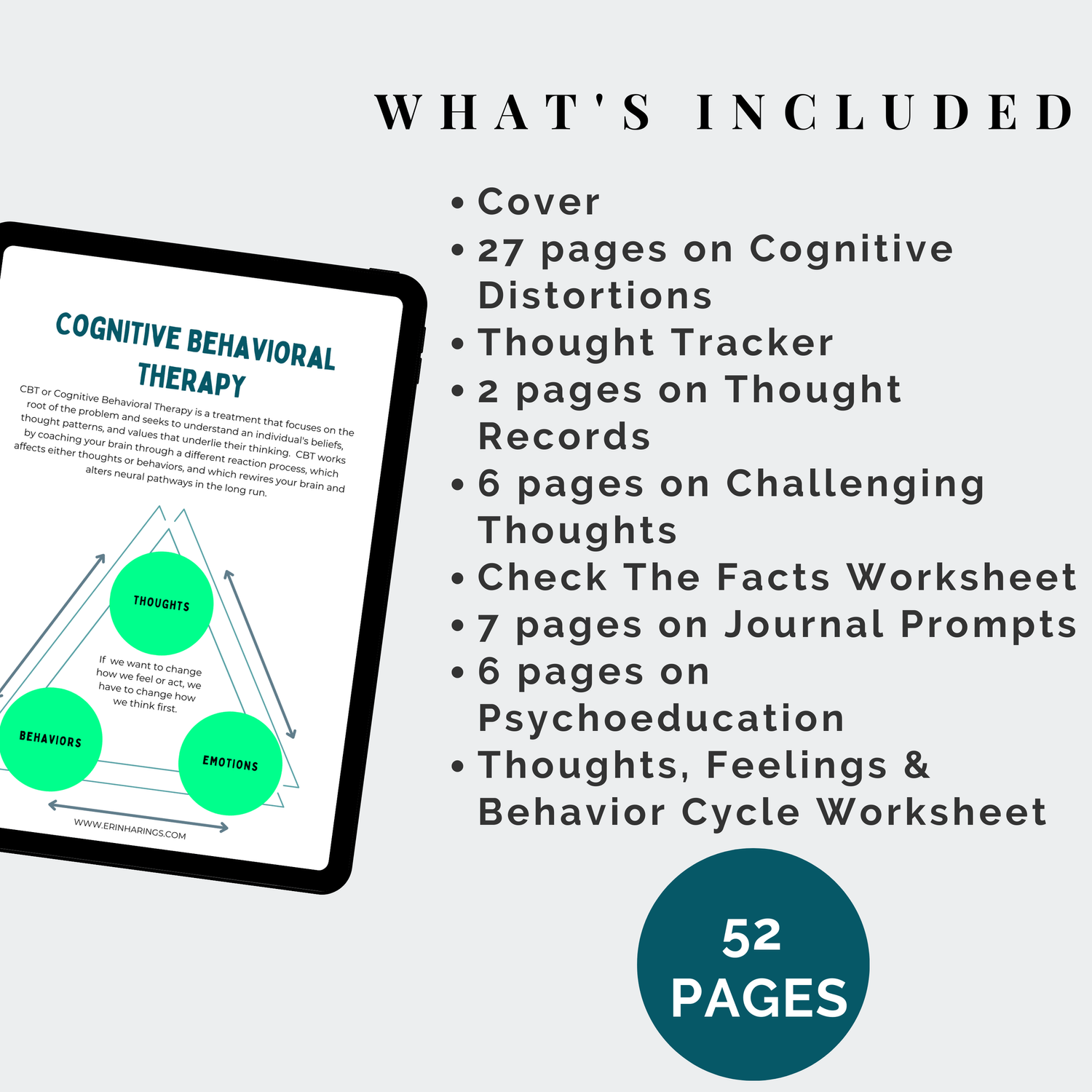 Thinking Traps & Change How You Think CBT Worksheet Bundle for