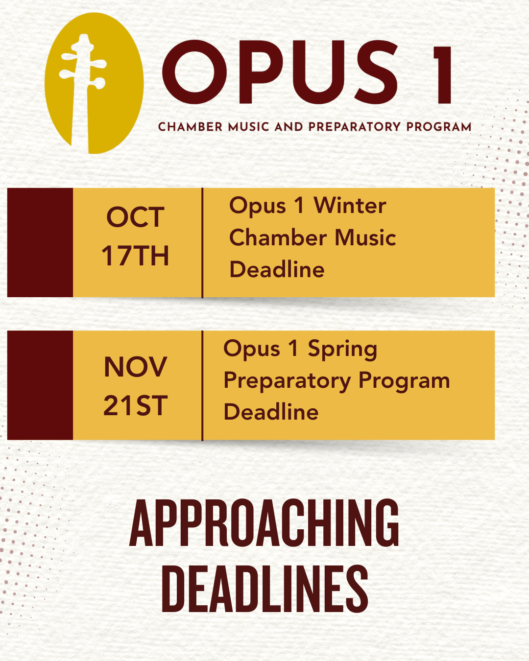 Winter Chamber Music Application Deadline