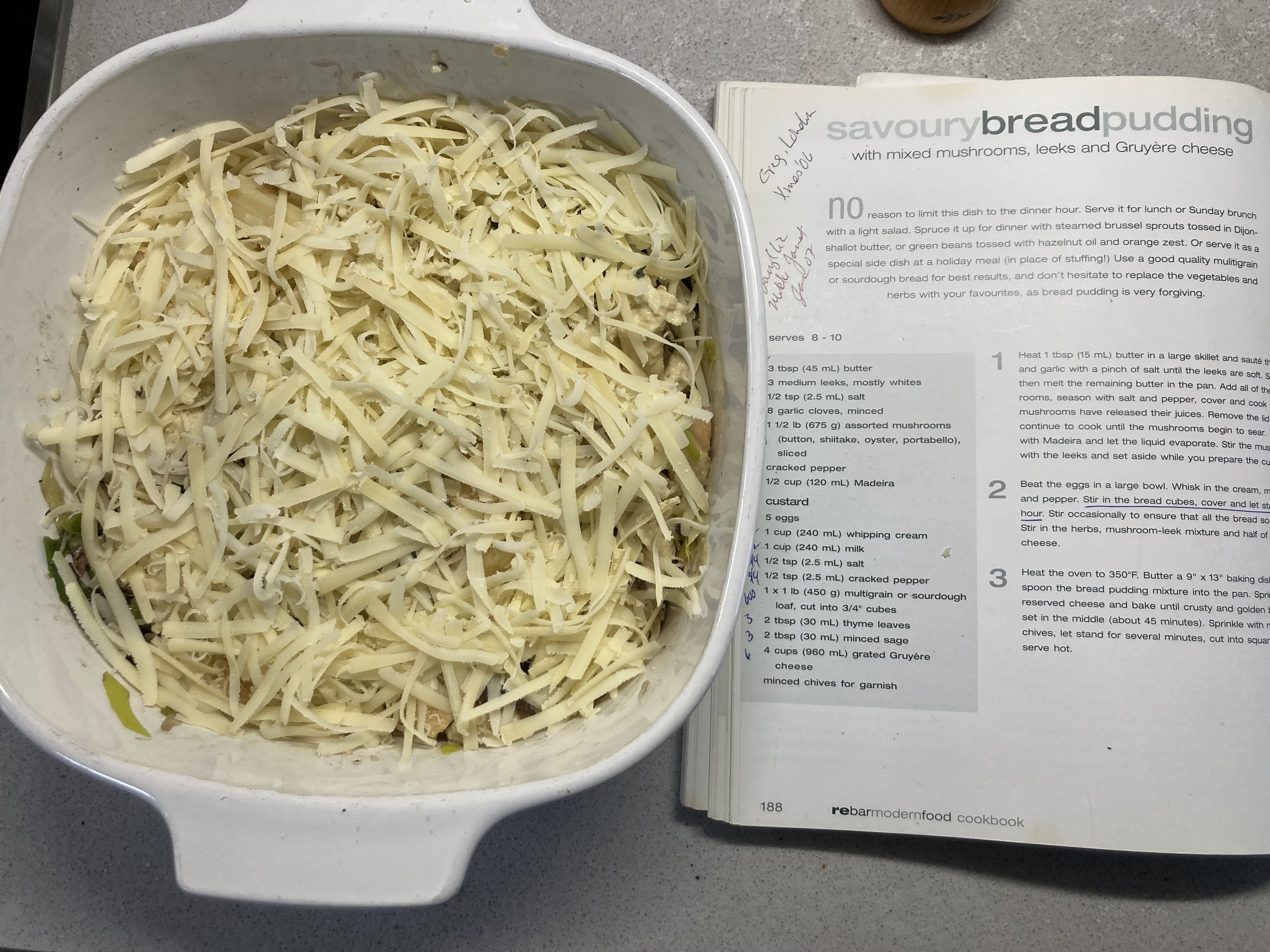 well-worn recipe page
