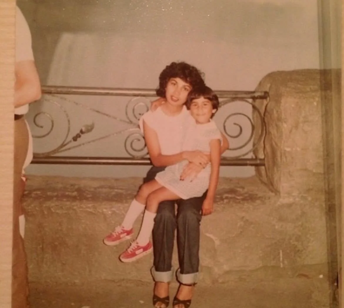 with her mother