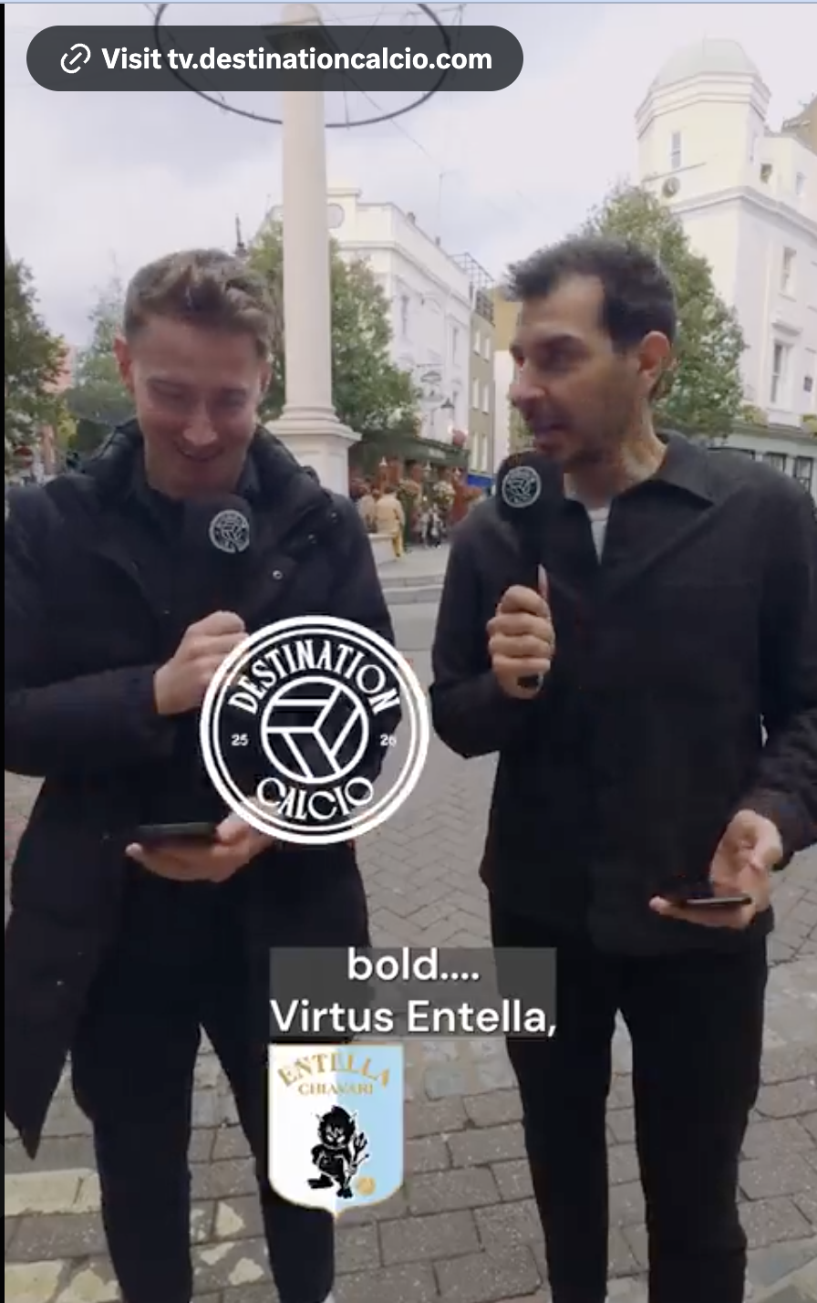 Football promo, Destination Calcio, David Ferrini and Emmet Gates in London