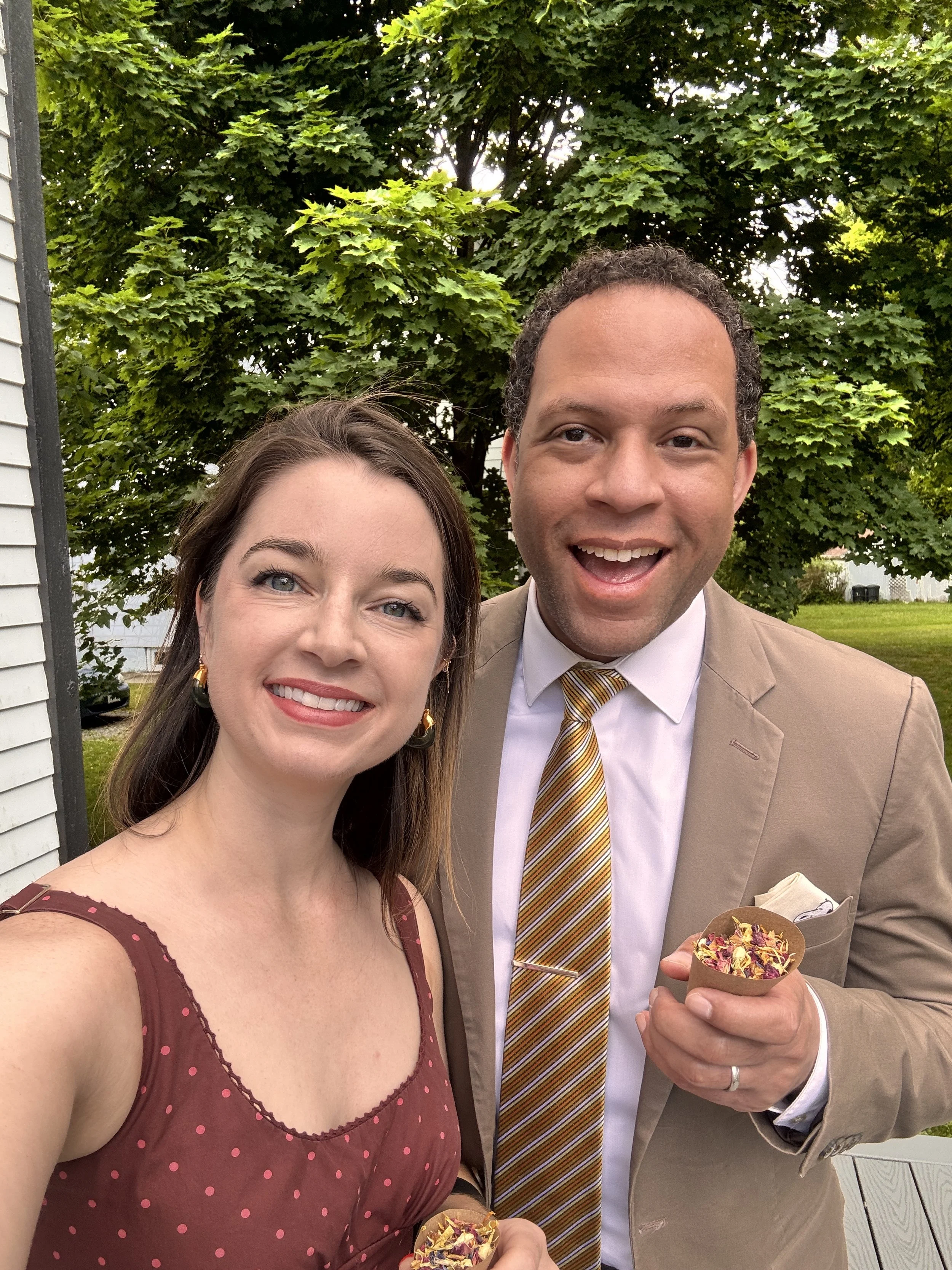 Jason and I got dressed up for Jon and Erica’s wedding AND BEFORE YOU LUMP ME IN WITH THOSE PEOPLE WHO POST PICS ONLY OF THEMSELVES AT WEDDINGS AND DON’T SHARE PICS OF THE ACTUAL COUPLE!!!!!….