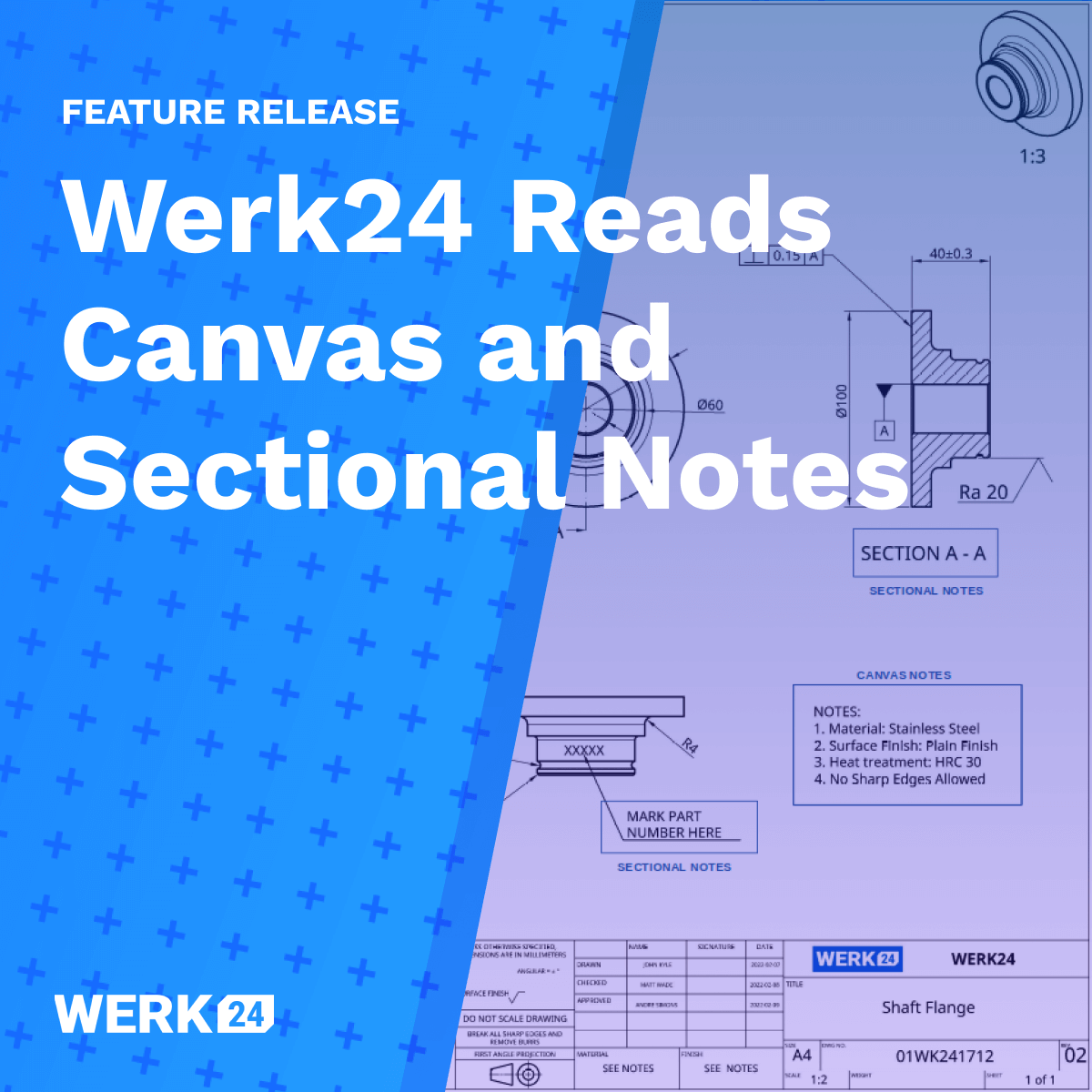 Werk24 lit désormais les notes sur les toiles et les sections