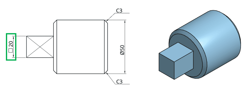 Werk24 spiega il simbolo del quadrato nei disegni tecnici
