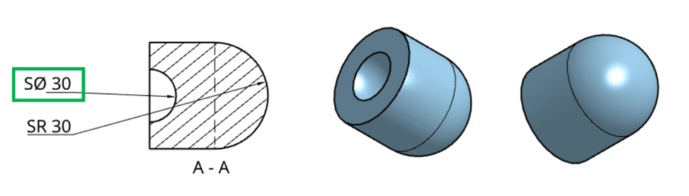 Werk24 spiega il simbolo del diametro sferico nei disegni tecnici