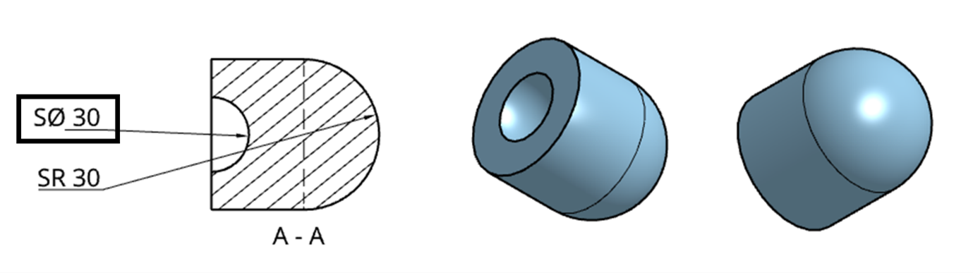 Werk24 explique le dessin technique "Spherical Diameter Measure" dans la base de connaissances pour les propriétaires de produits.