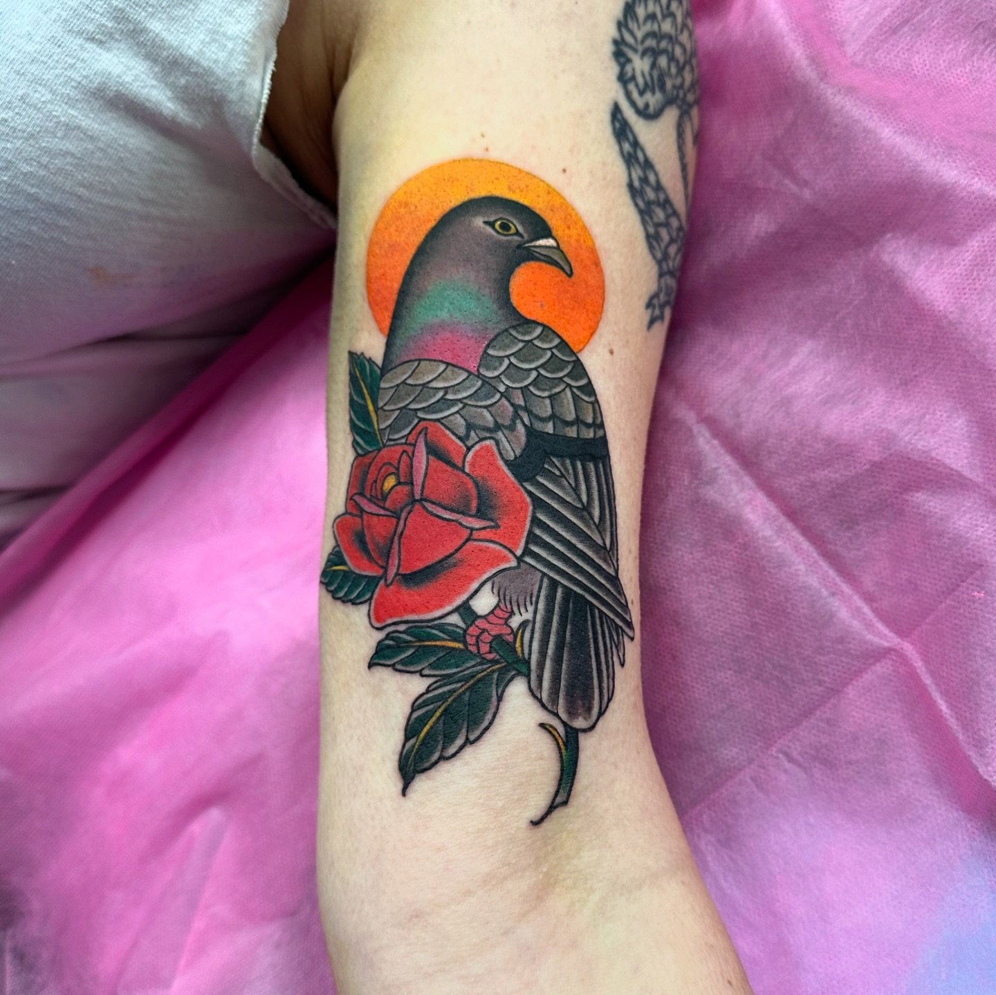 I love my job 😎🩷 made this pretty ass pigeon today 😌thank you Sara! Thankful for all my amazing clients, you guys are the best 

Booking the rest of the year ✨ dm or link in bio 
Do you think pigeons are pretty??