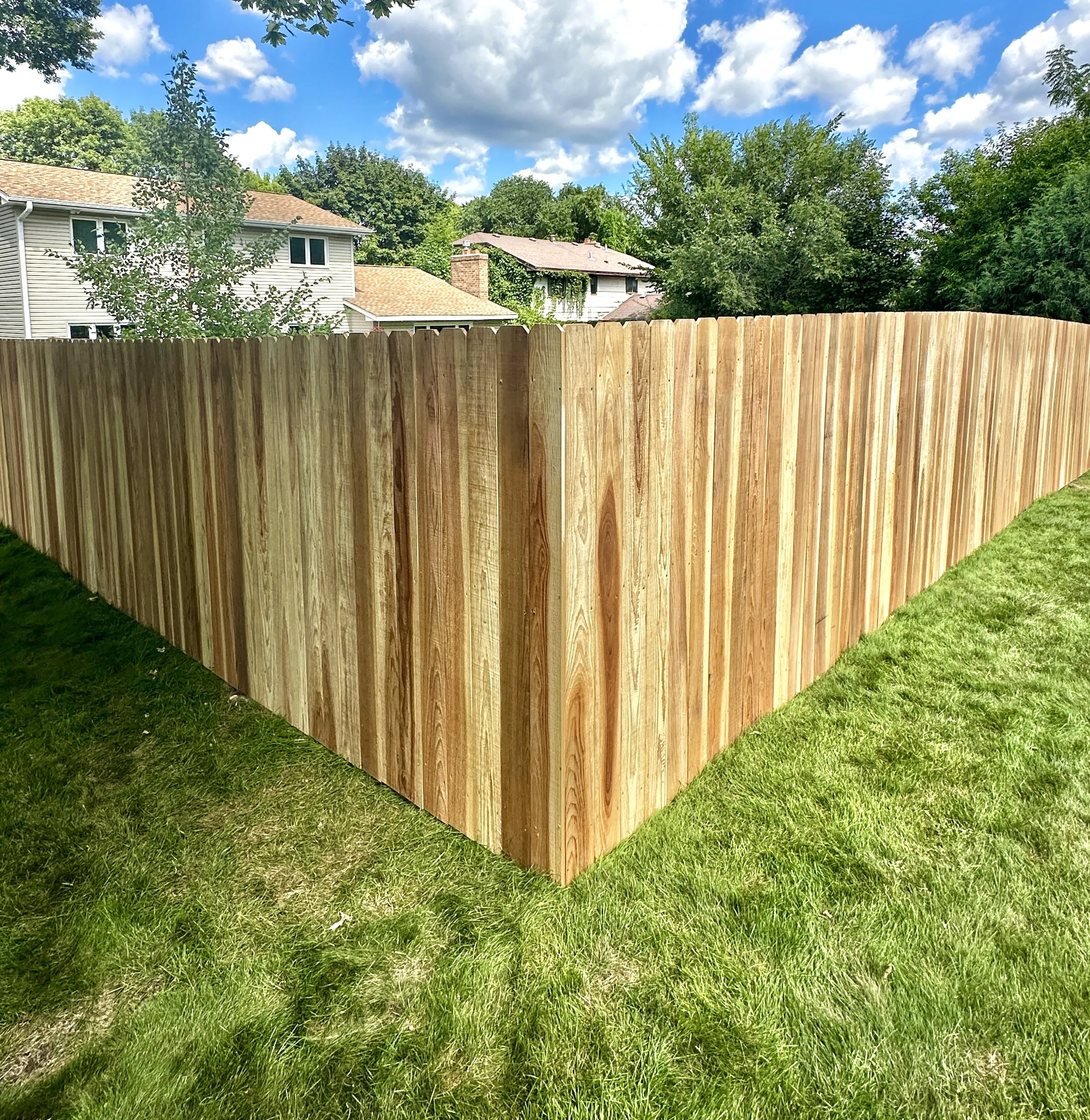 A Cedar Vertical Privacy Fence in Saint Paul, MN