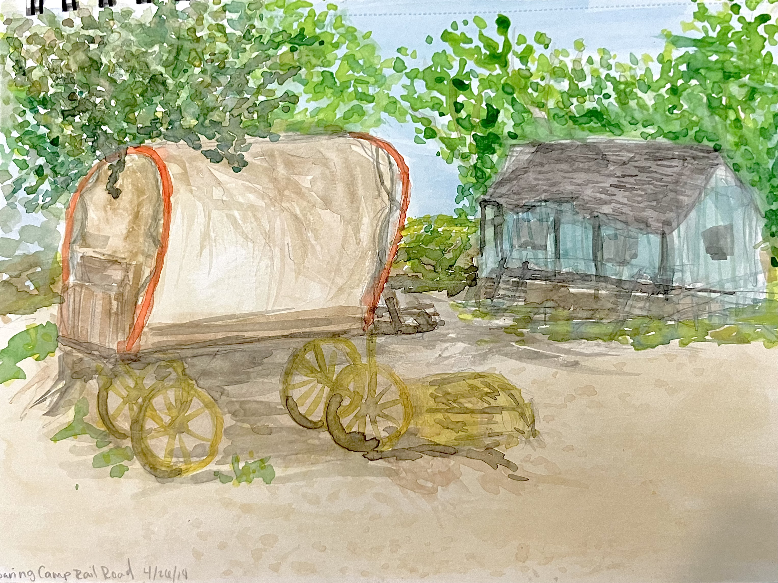 Roaring Camp Railroad - Watercolor on 7x10" cold press paper