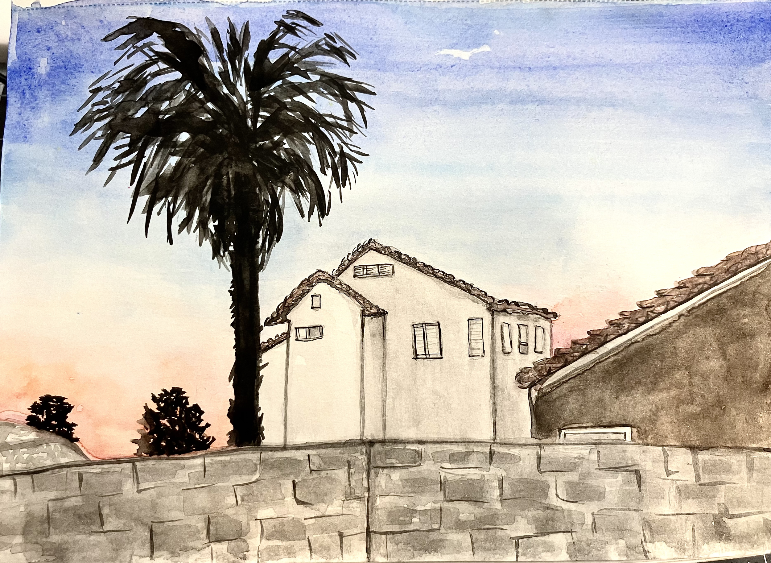 Back Yard - Watercolor on 7x10" cold press paper