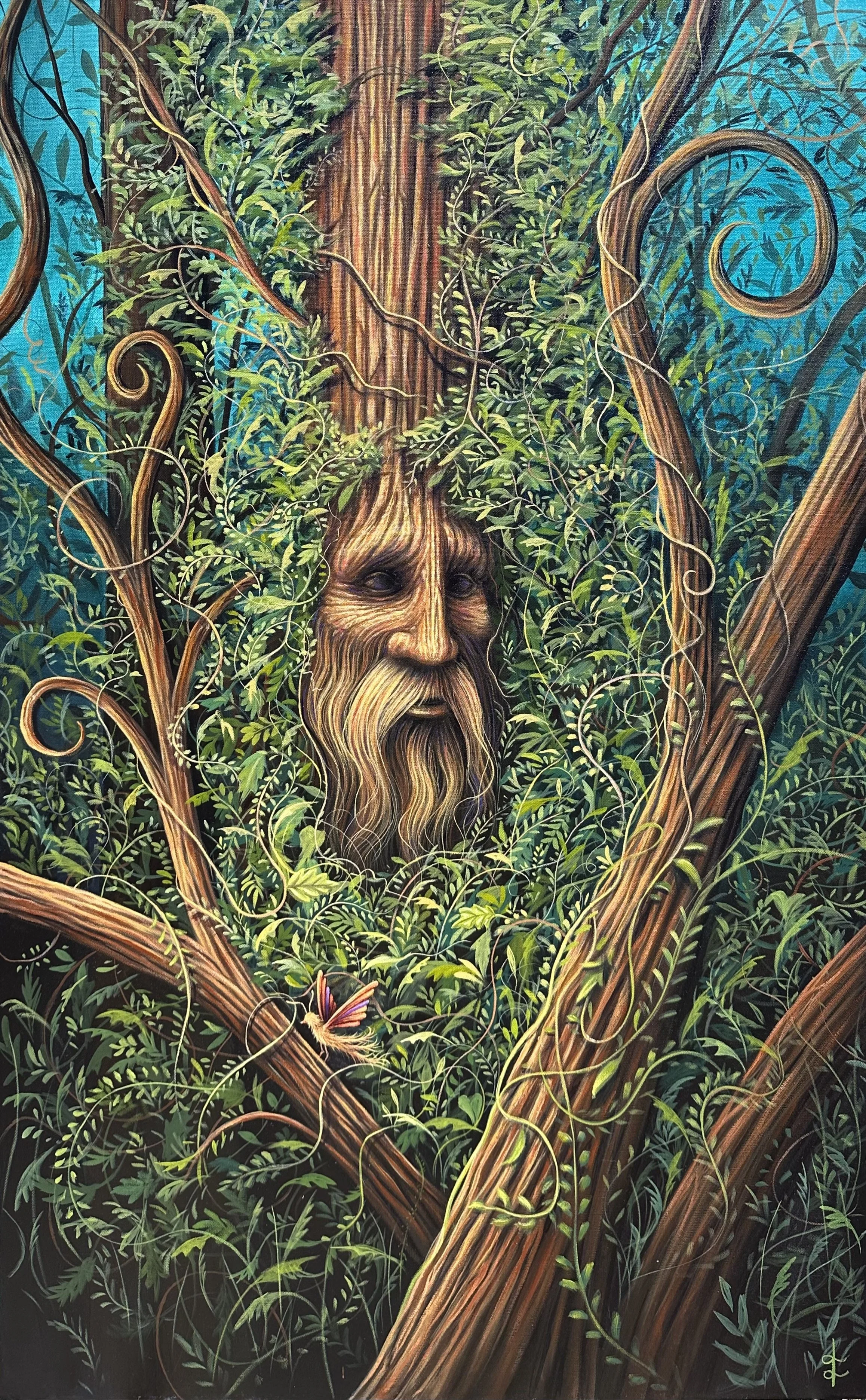 The Watcher, 2025. Acrylic on Canvas, 30x48 inch.