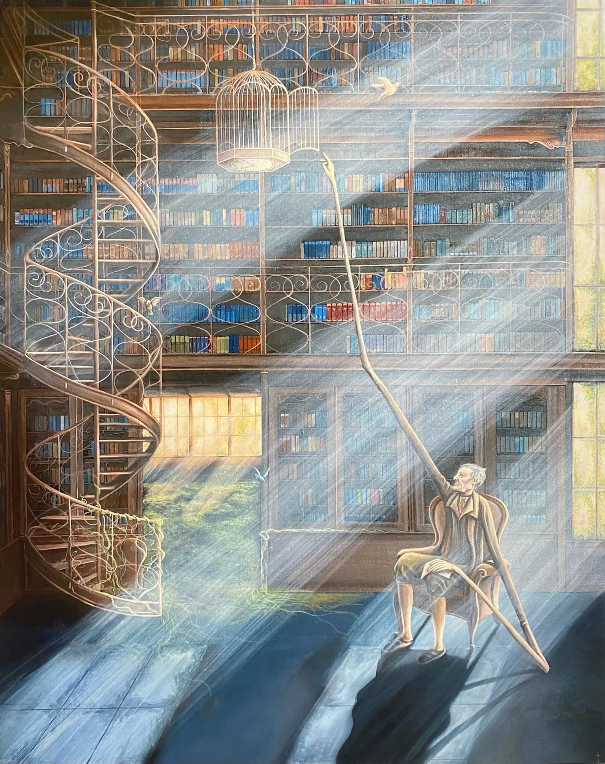 The Keeper of Knowledge, 2020. Acrylic on Canvas, 60x48 inch.