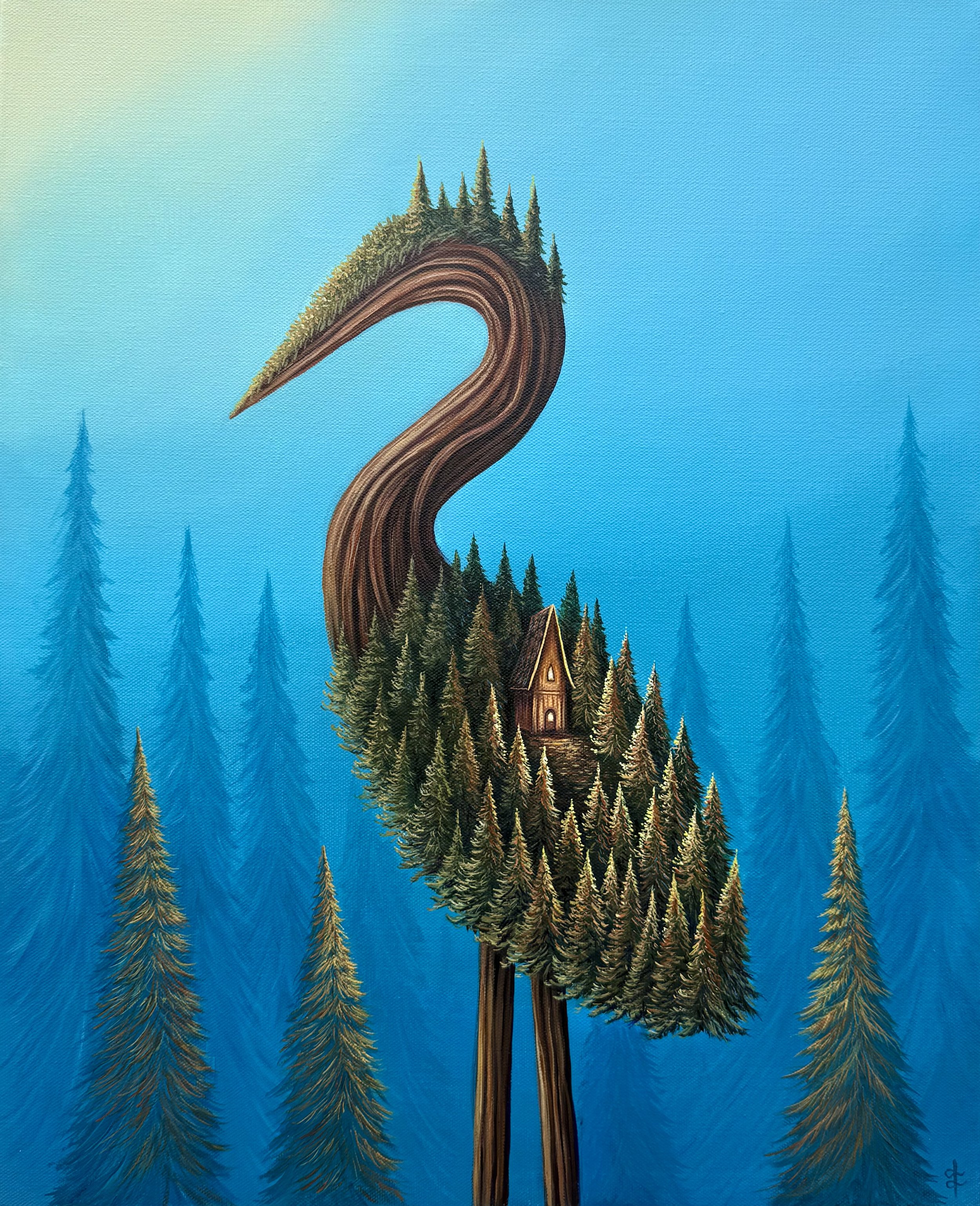 The Evening Visitor, 2025. Acrylic on Canvas, 20 x 16 in.