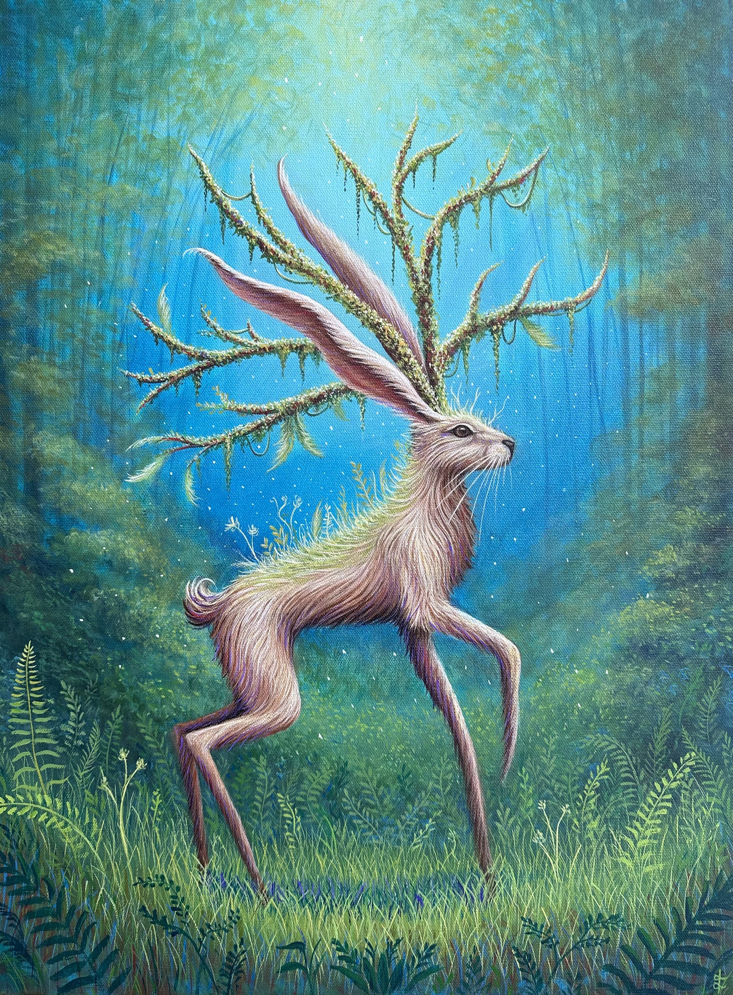 The Wildwood Hare, 2025. Acrylic on Canvas, 18×24 inch. 