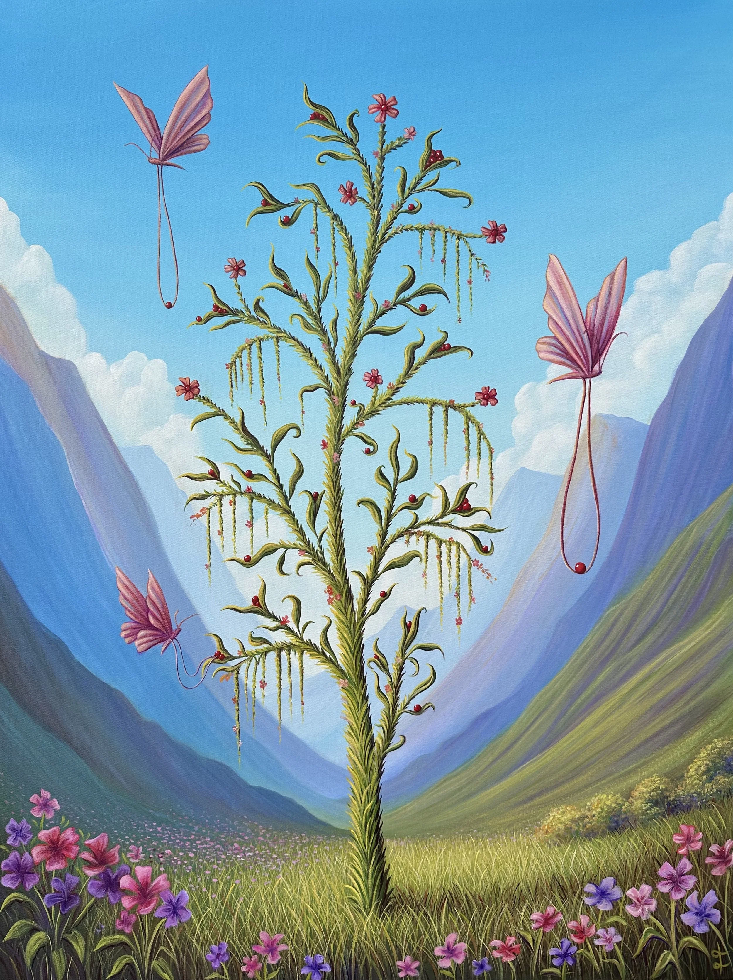 Spring Harvest, 2025. Acrylic on Canvas, 36×48 inch. 