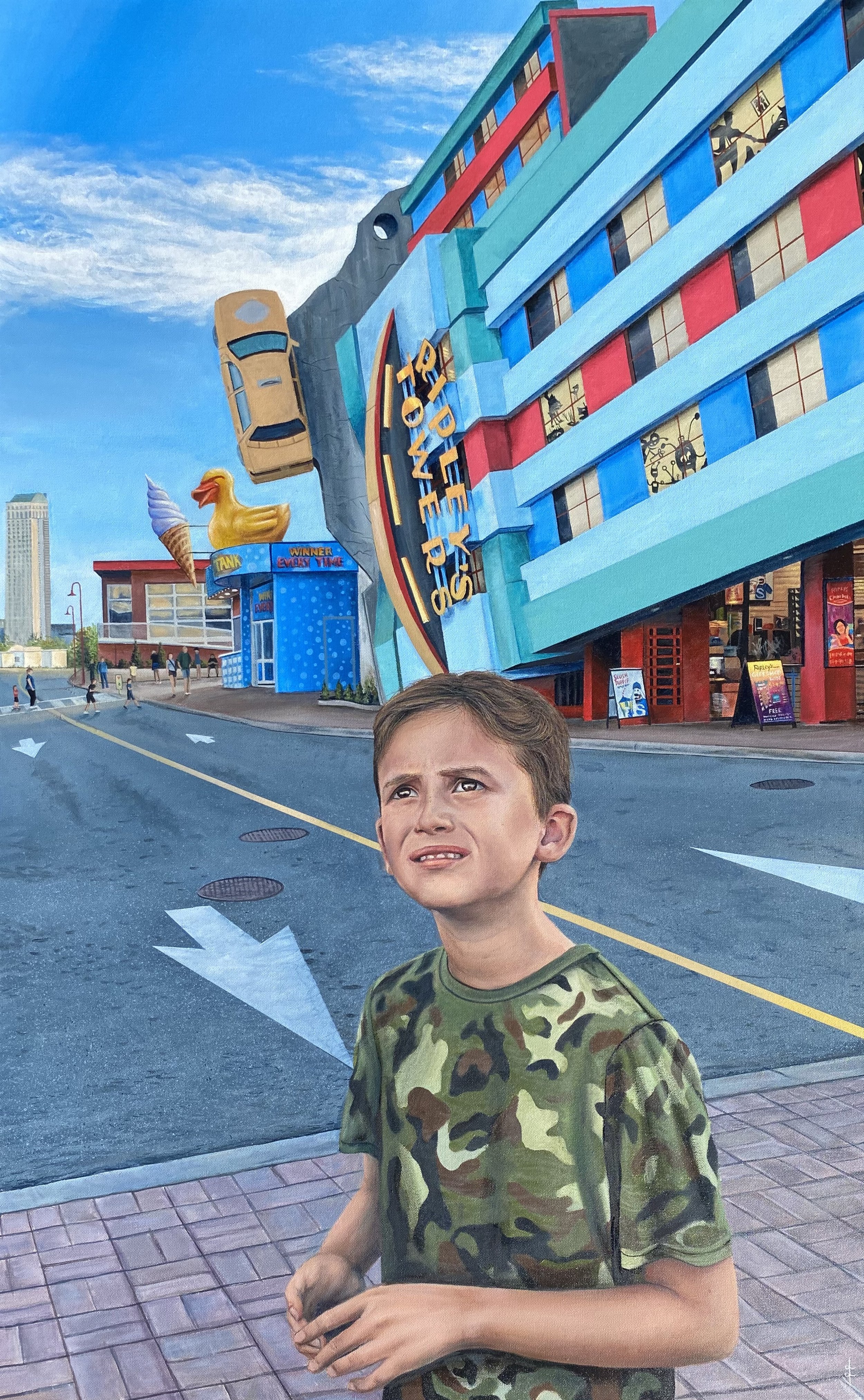 Welcome to Clifton Hill, 2022. Oil on Canvas, 48x30 inch.