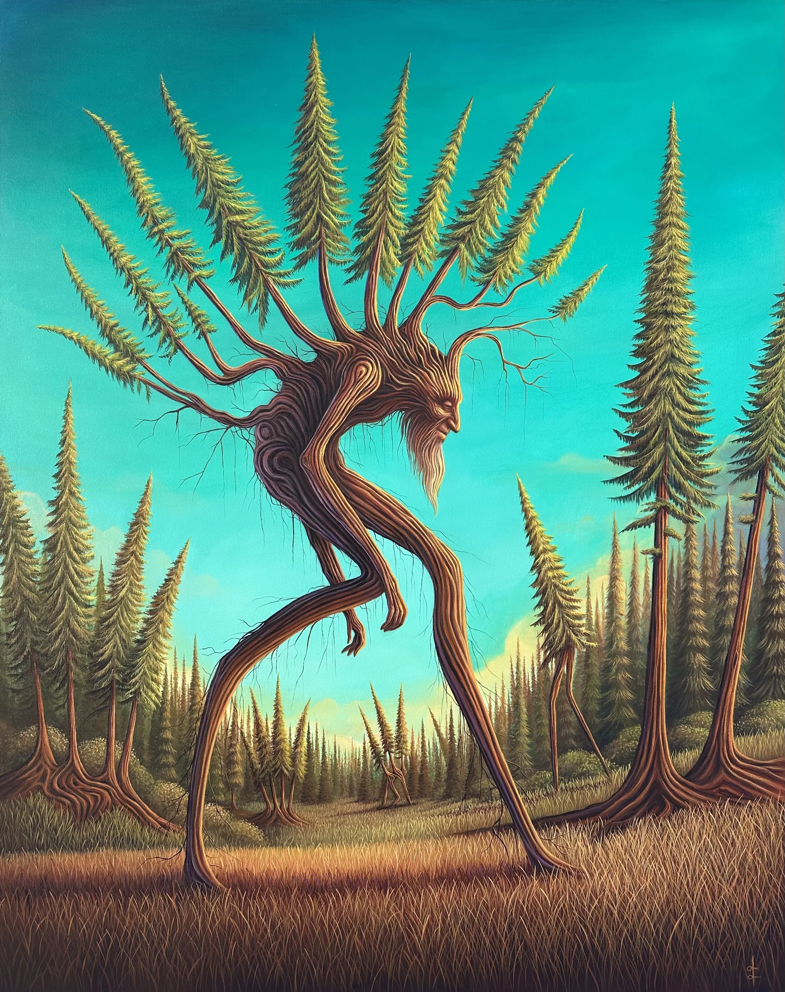 Where The Roots Wander, 2025. Acrylic on Canvas, 48×60 inch. 