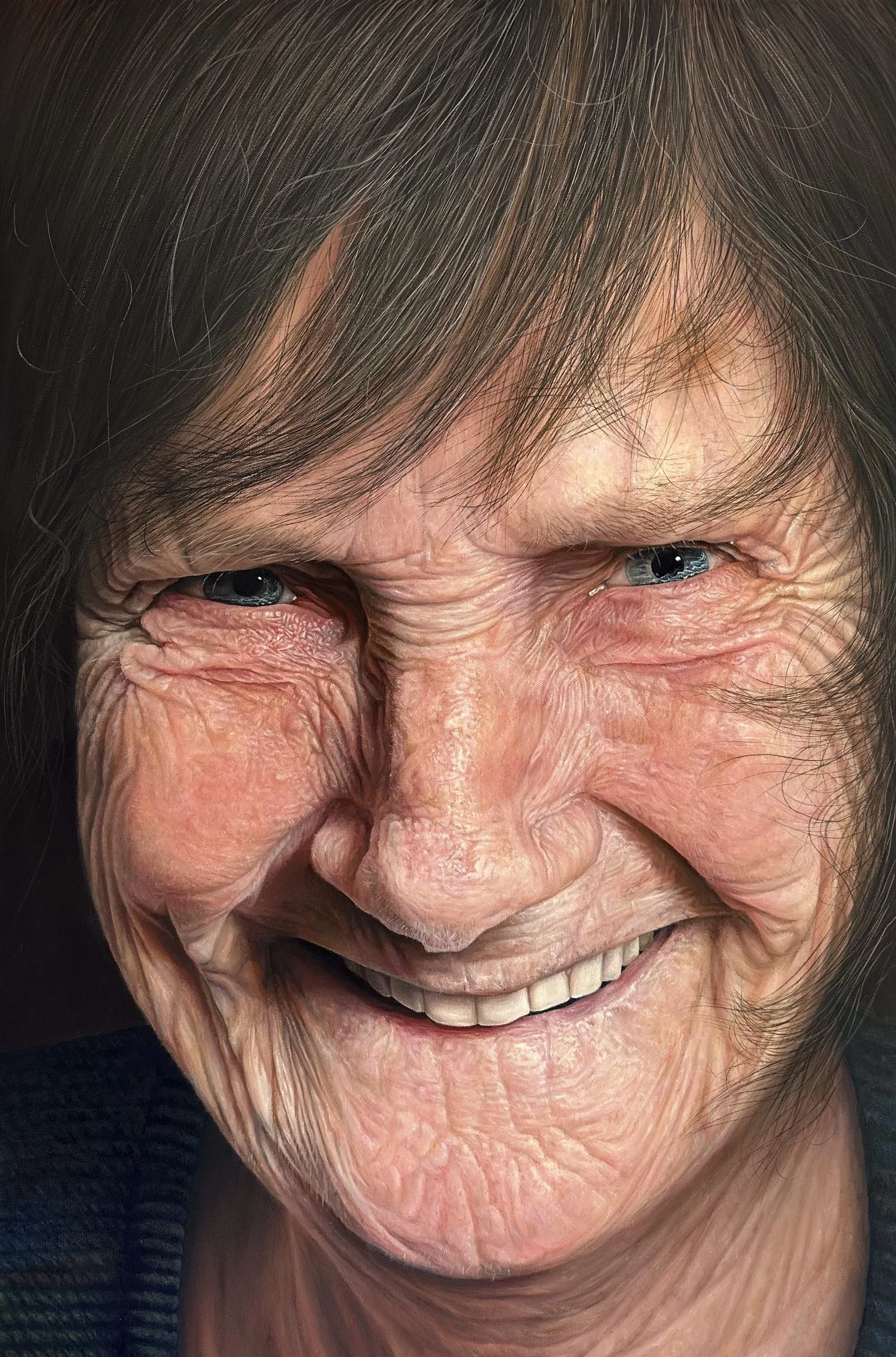 “Through Doilie’s Eyes; A Portrait of a Newfoundland Soul”, 2023. Oil on Canvas, 36x24 inch.